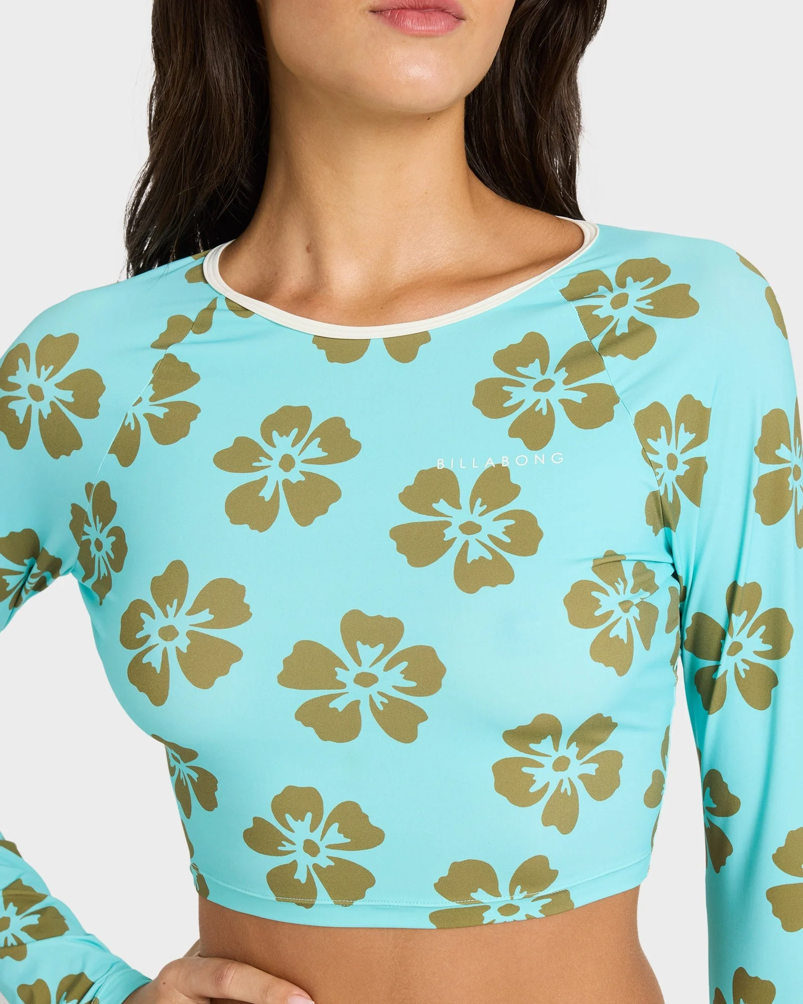 Womens Last Summer Crop Long Sleeve Rash Vest - Image 5