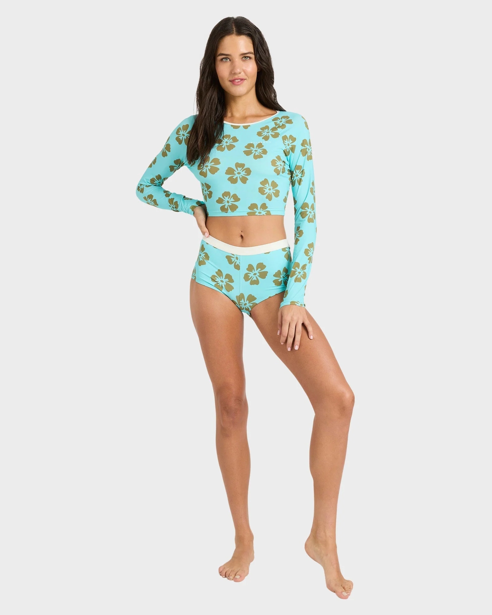 Womens Last Summer Crop Long Sleeve Rash Vest - Image 6