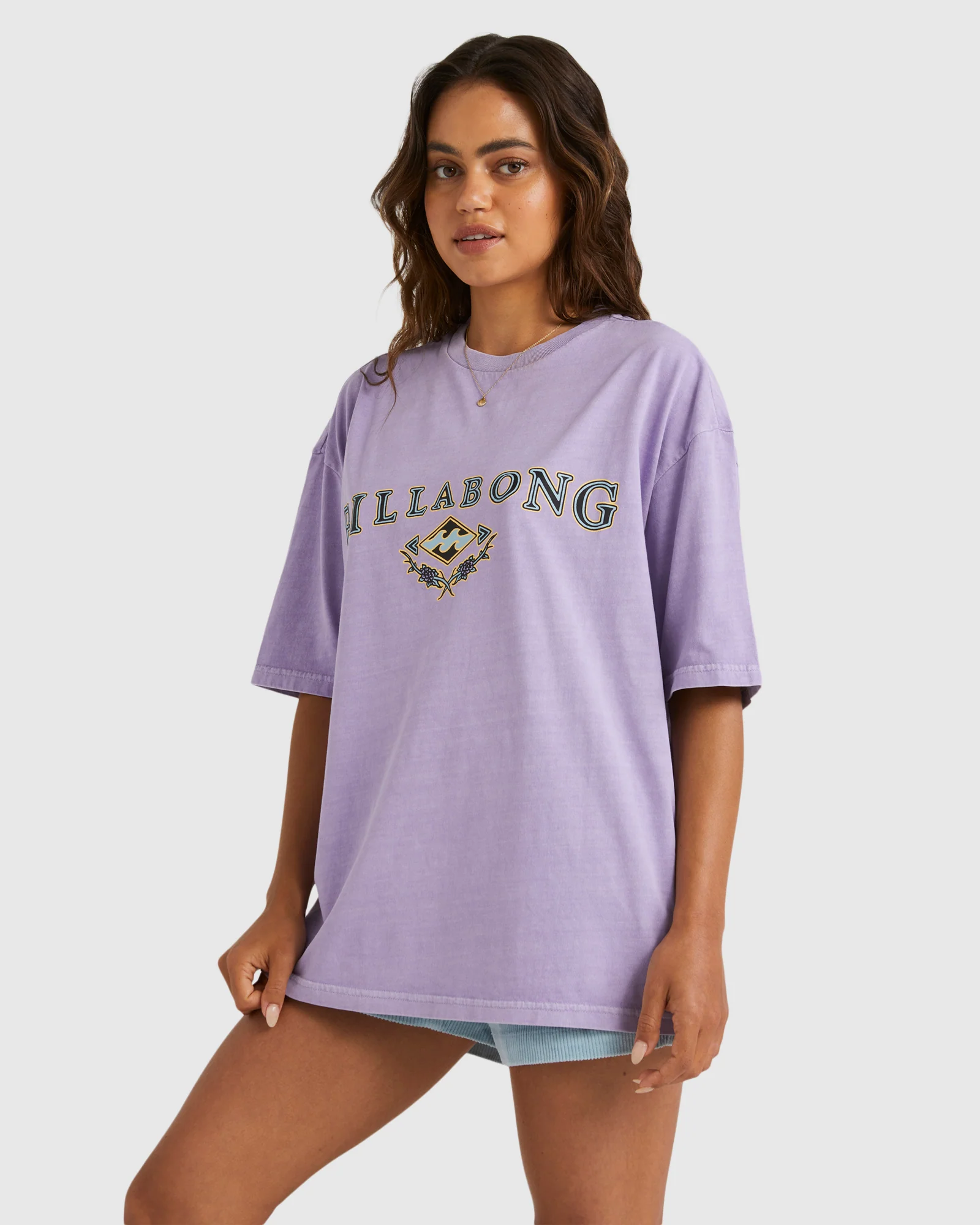 Womens Lilac Throwback T-Shirt - Image 2