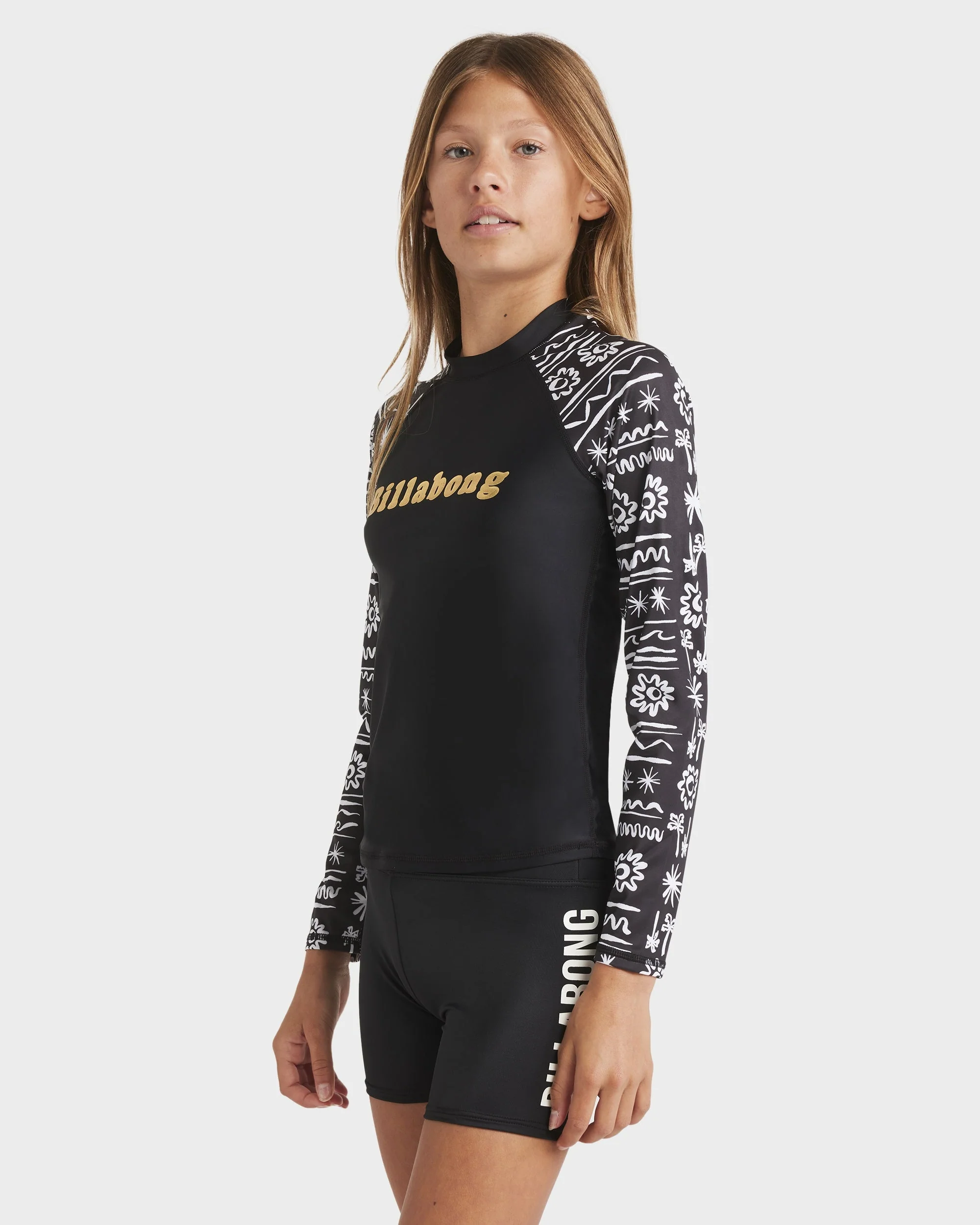 Girls 6-16 Lost On You Long Sleeve Rash Vest - Image 3
