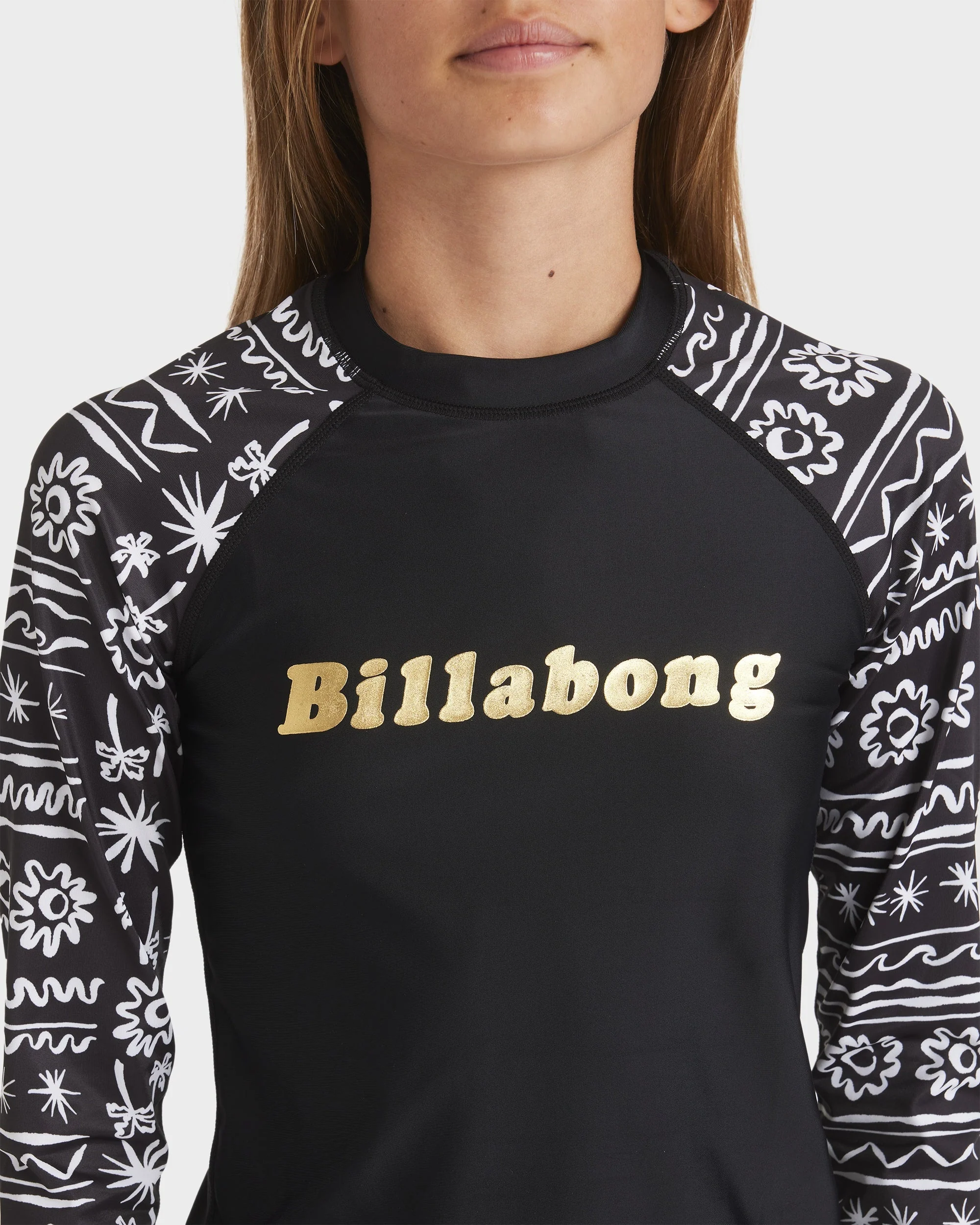 Girls 6-16 Lost On You Long Sleeve Rash Vest - Image 4