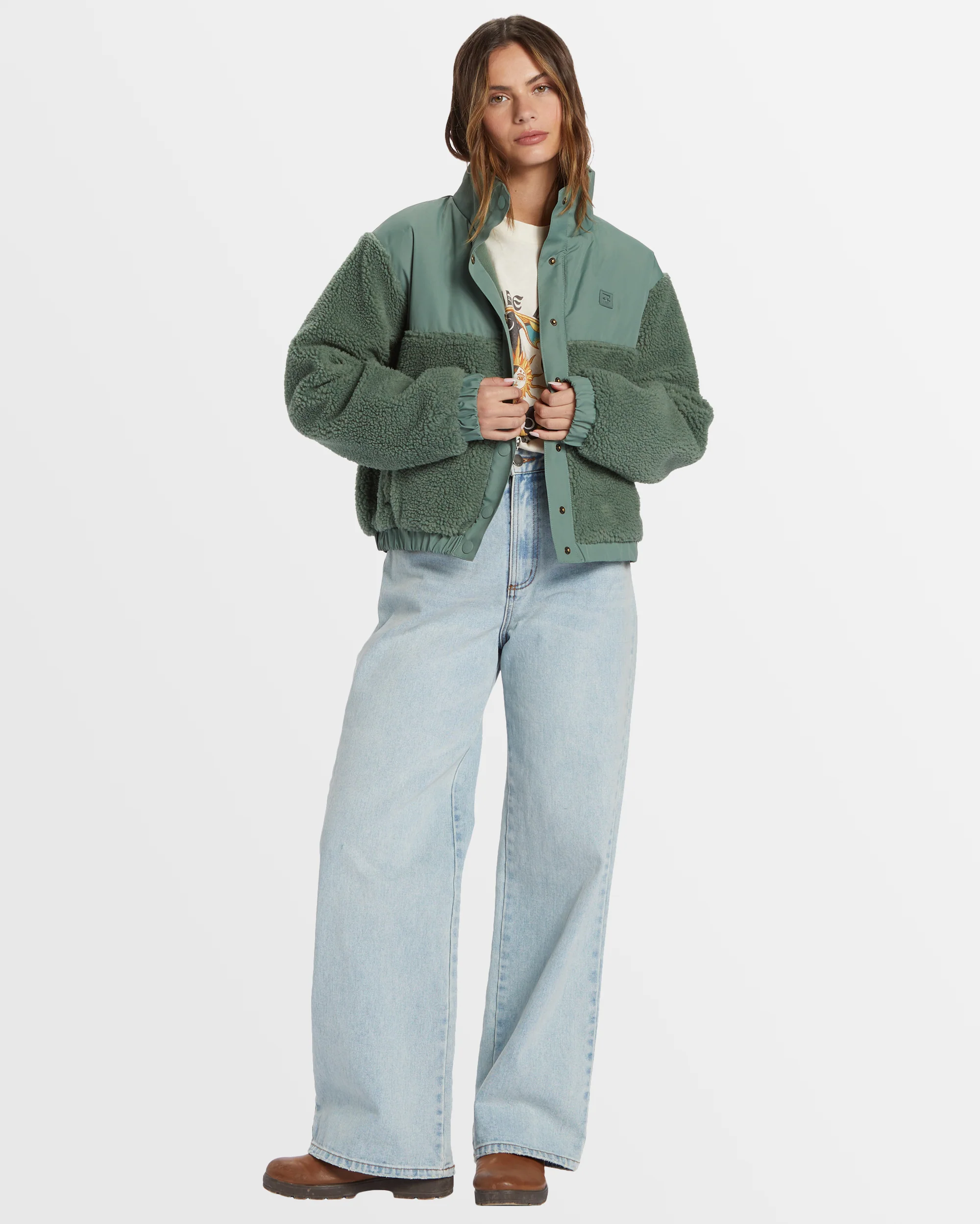 Womens Lost Trails Button Up Fleece Jacket - Image 5