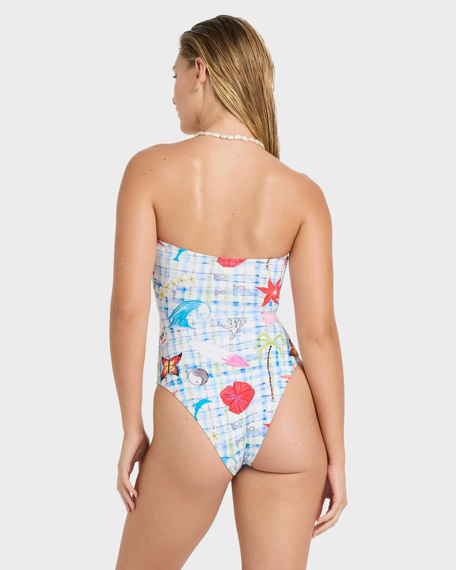 Womens Lottie Hall Summer Bandeau One Piece Swimsuit - Image 3
