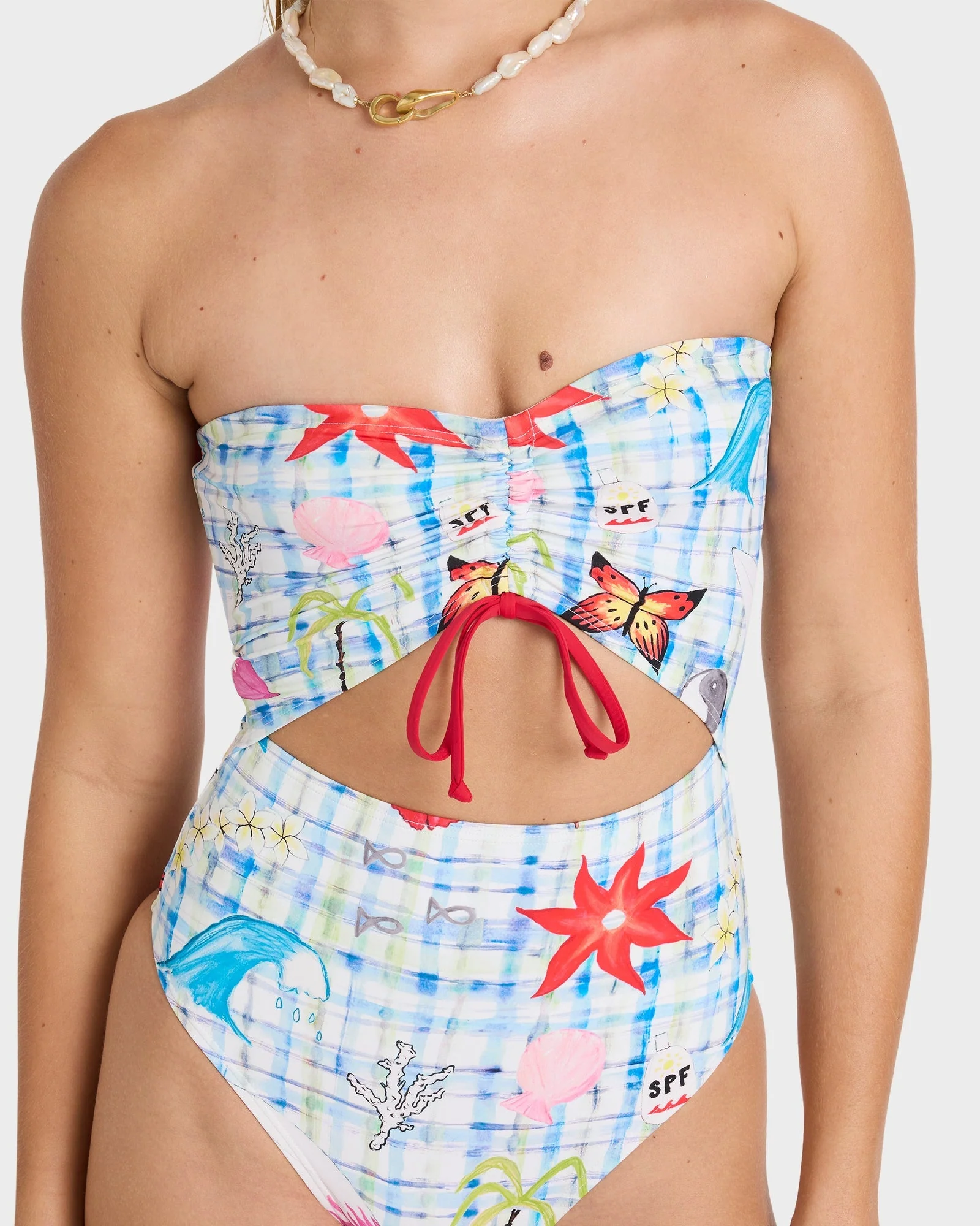 Womens Lottie Hall Summer Bandeau One Piece Swimsuit - Image 5