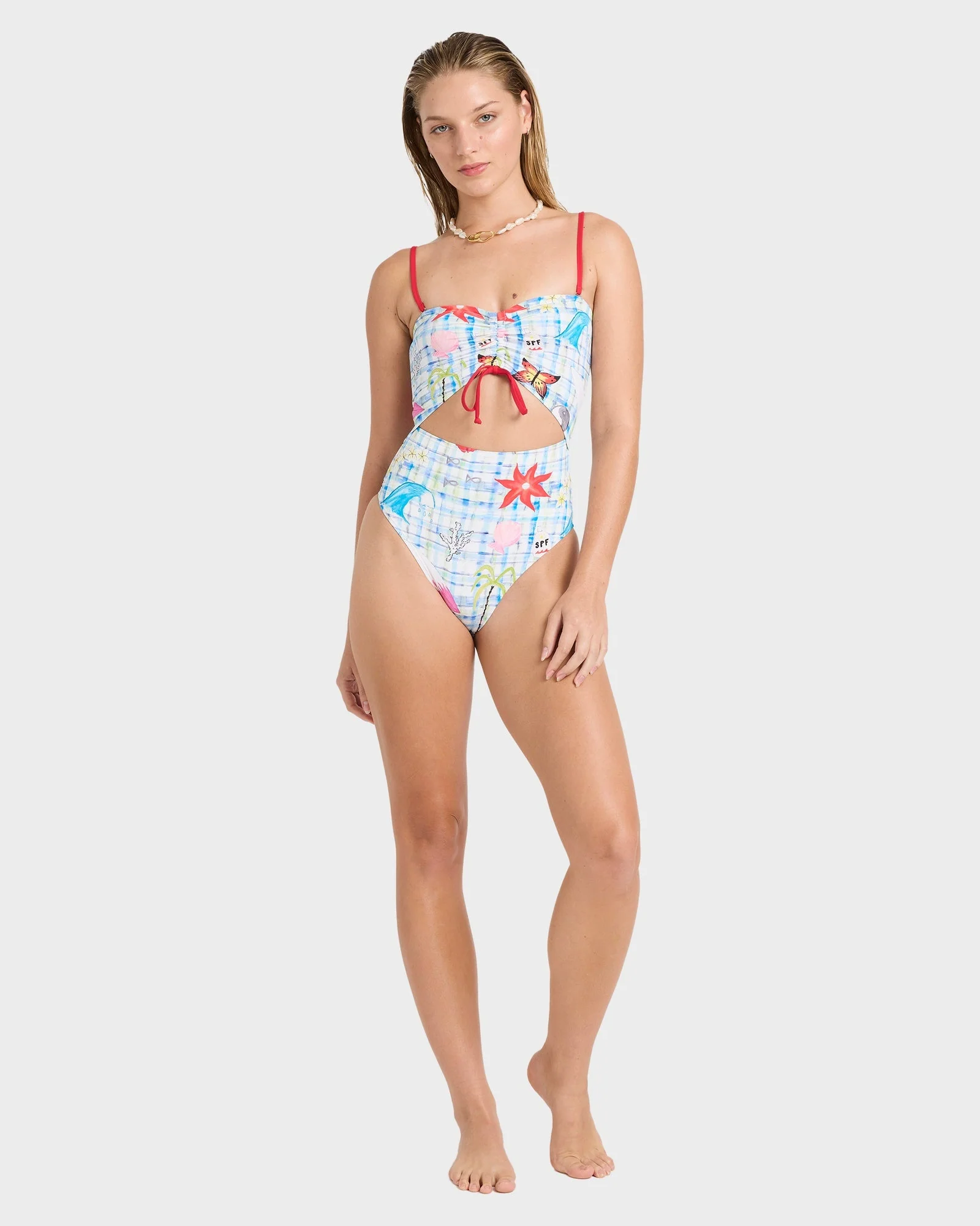 Womens Lottie Hall Summer Bandeau One Piece Swimsuit - Image 6