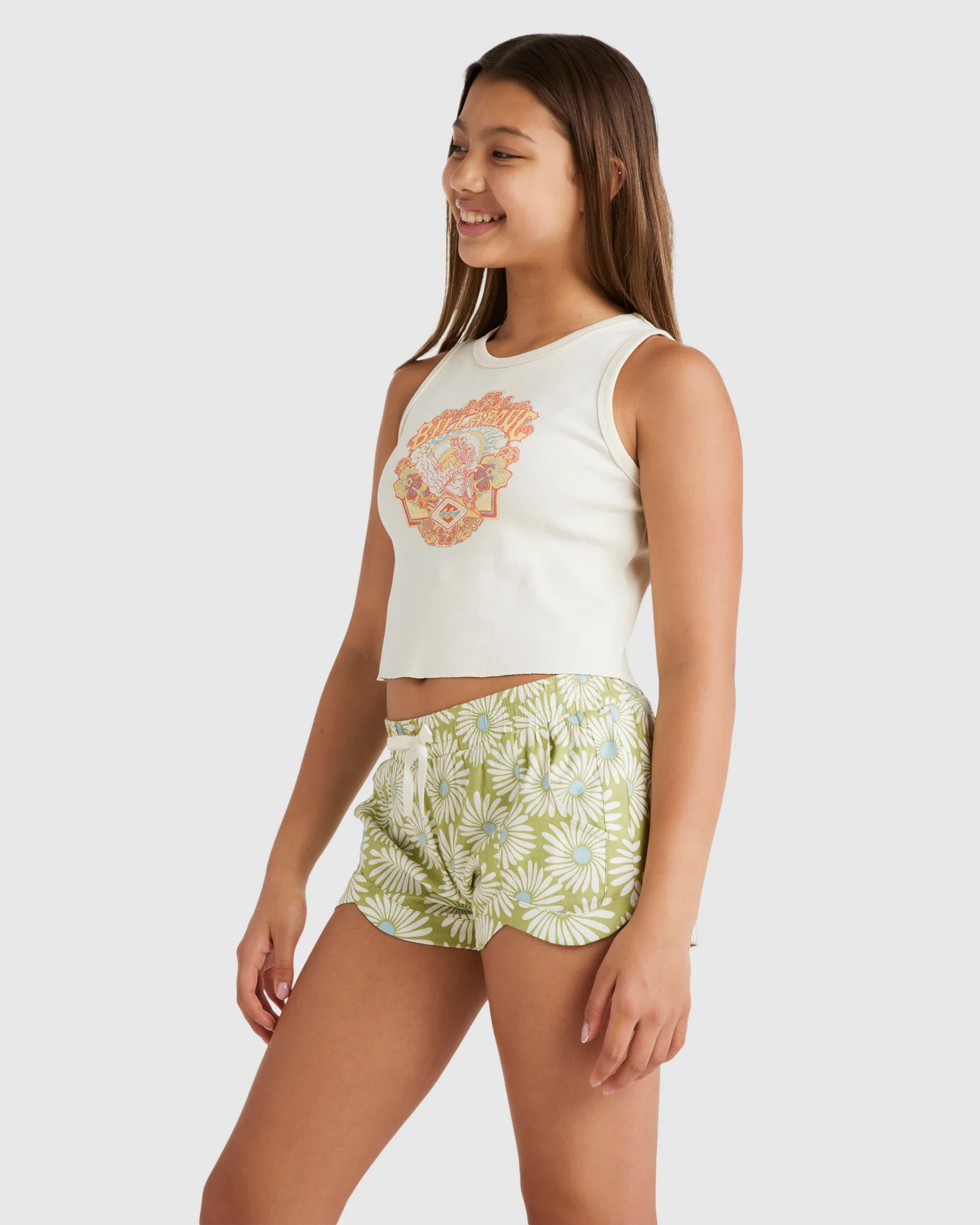 Girls 6-14 Mad For You Elastic Waist Shorts - Image 2