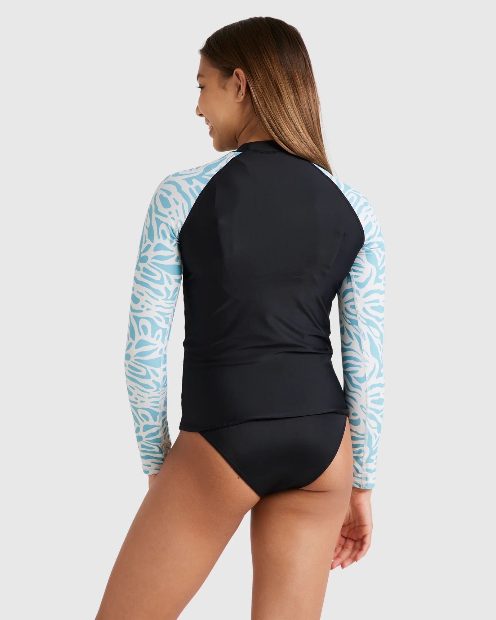 Girls 6-16 Mellow Waves Long Sleeve Rash Vest - Image 3