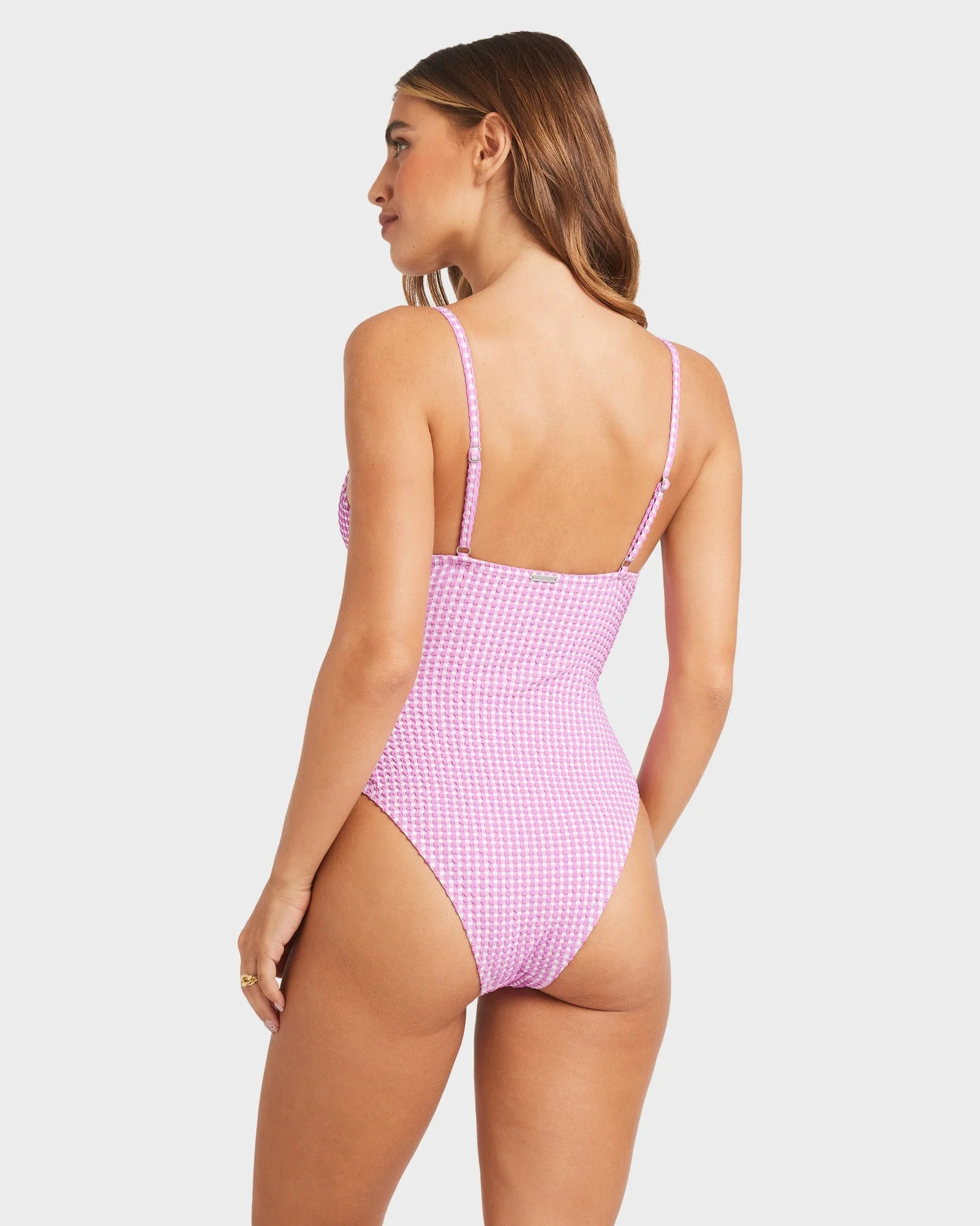 Womens Mini Wave Check Kaia One Piece Swimsuit - Image 3