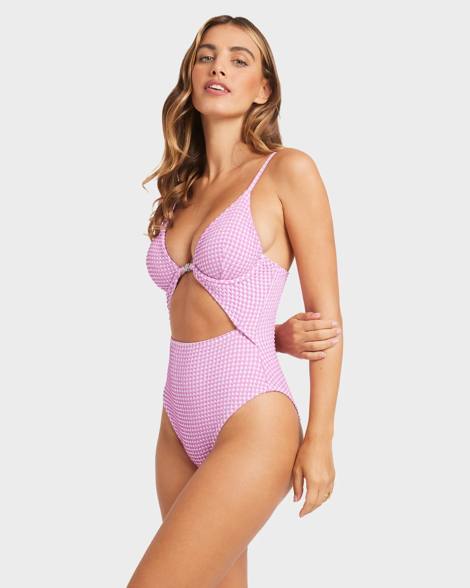 Womens Mini Wave Check Kaia One Piece Swimsuit - Image 5