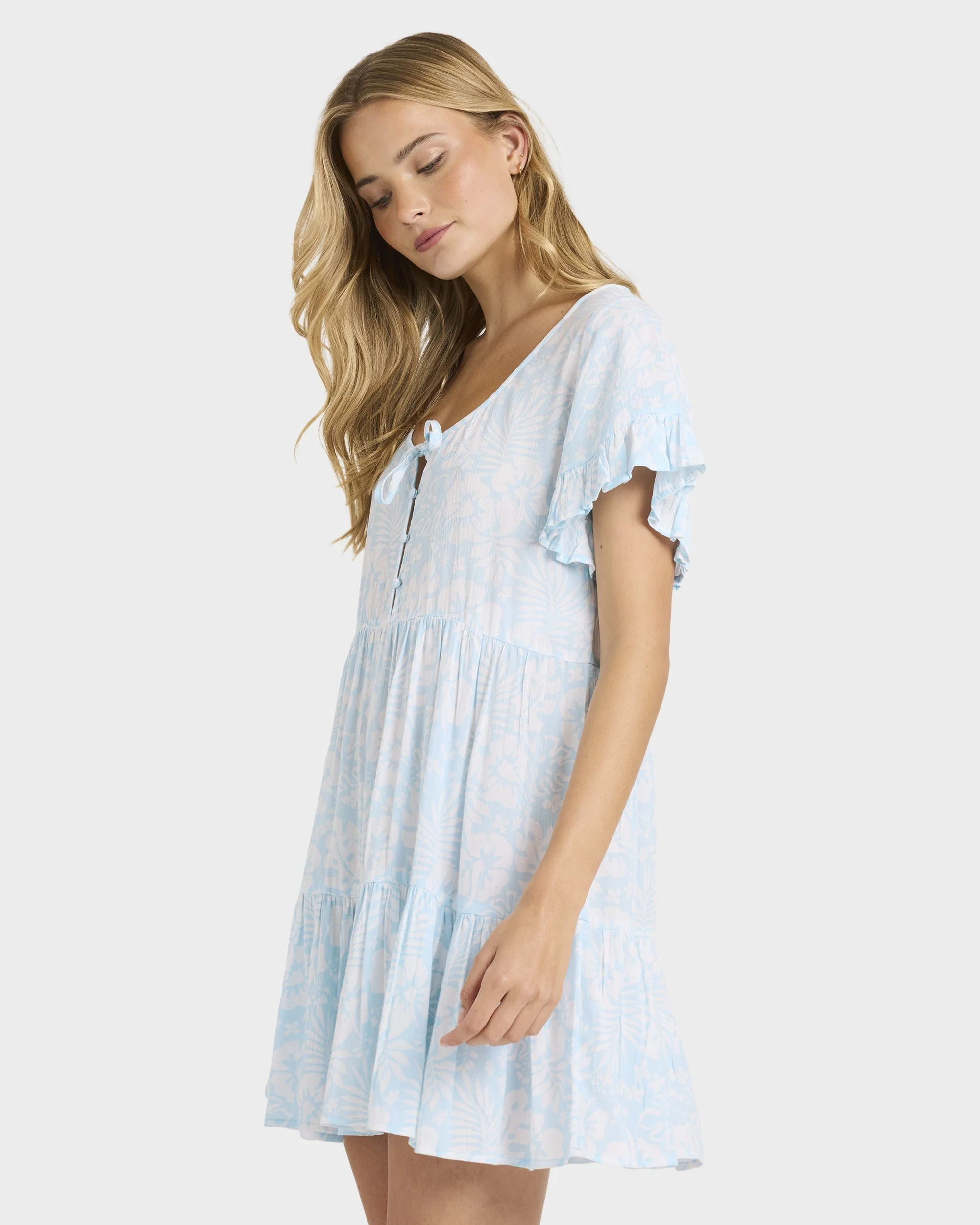 Womens Off Tropic Tier Mini Dress - Image 3