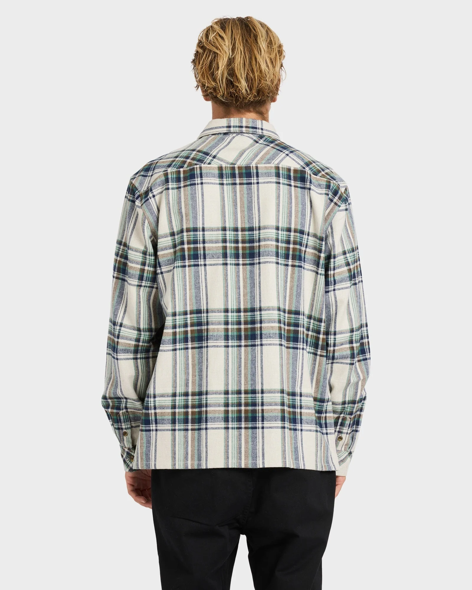 Mens Offshore Long Sleeve Flannel Shirt - Image 2