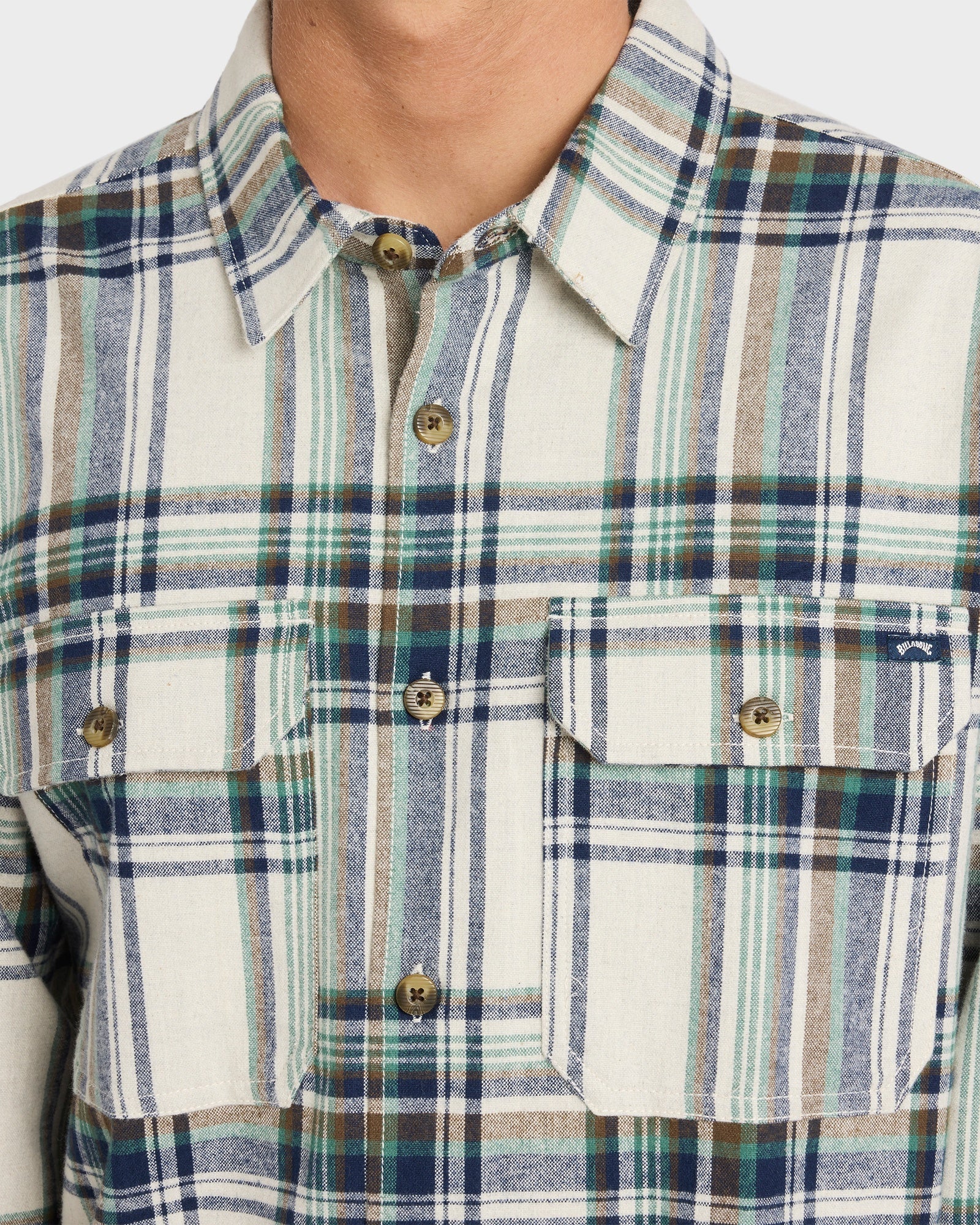 Mens Offshore Long Sleeve Flannel Shirt - Image 4