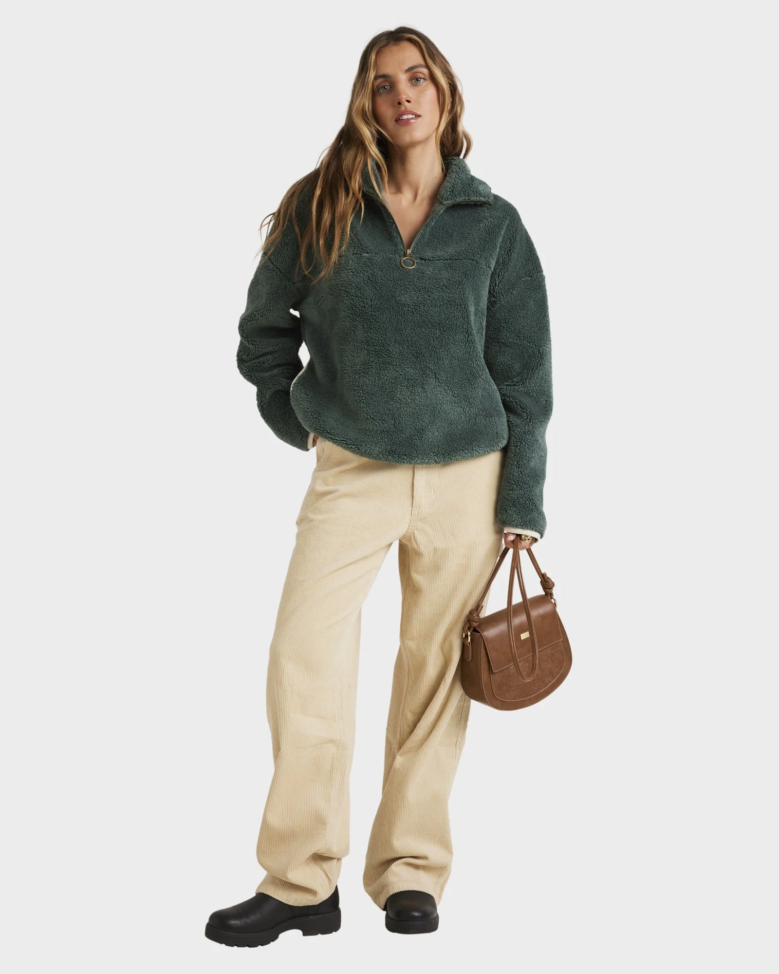 Womens Old Days Half Zip Fleece Pullover - Image 6