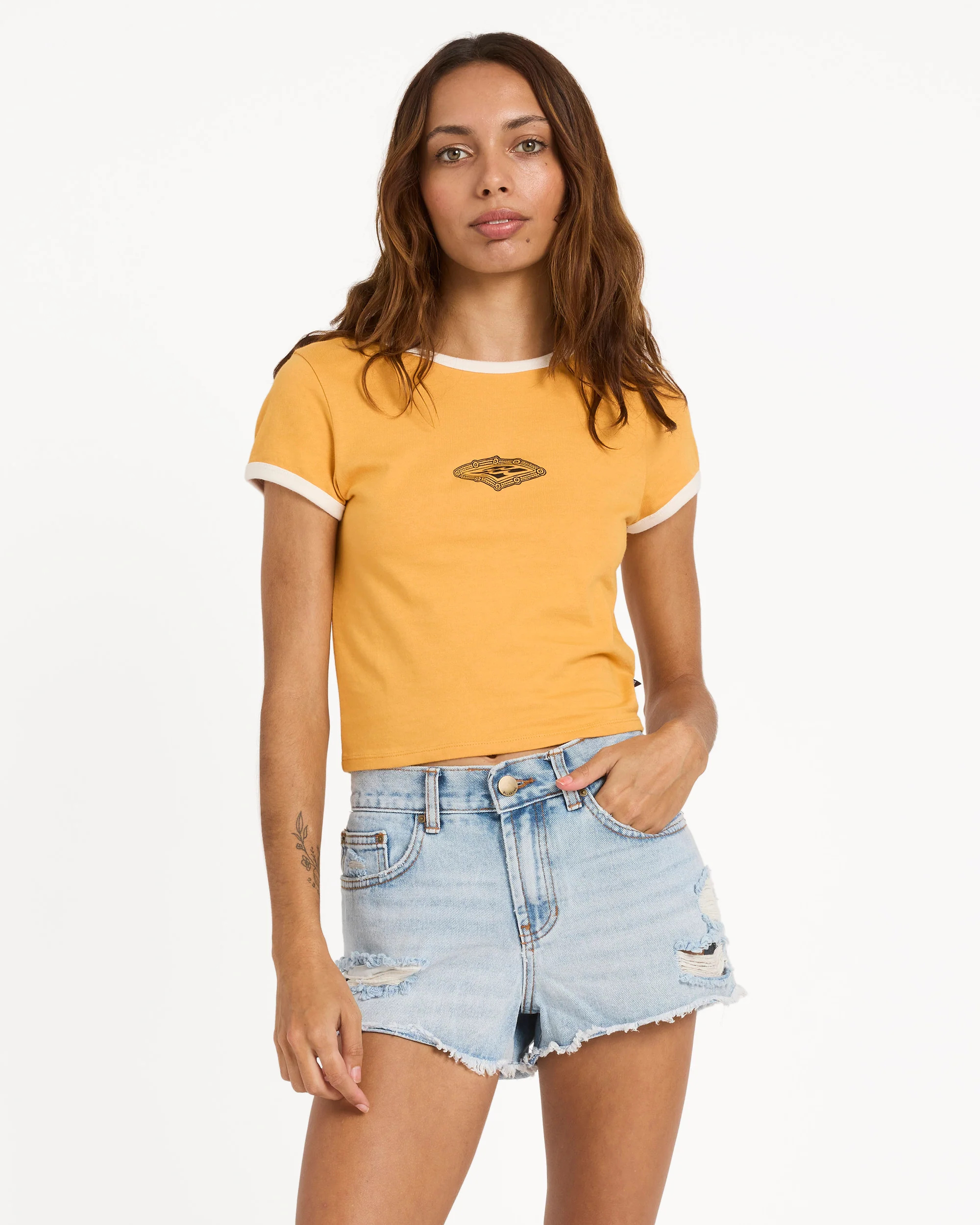 Womens Otis Diamond Crop T-Shirt - Image 2