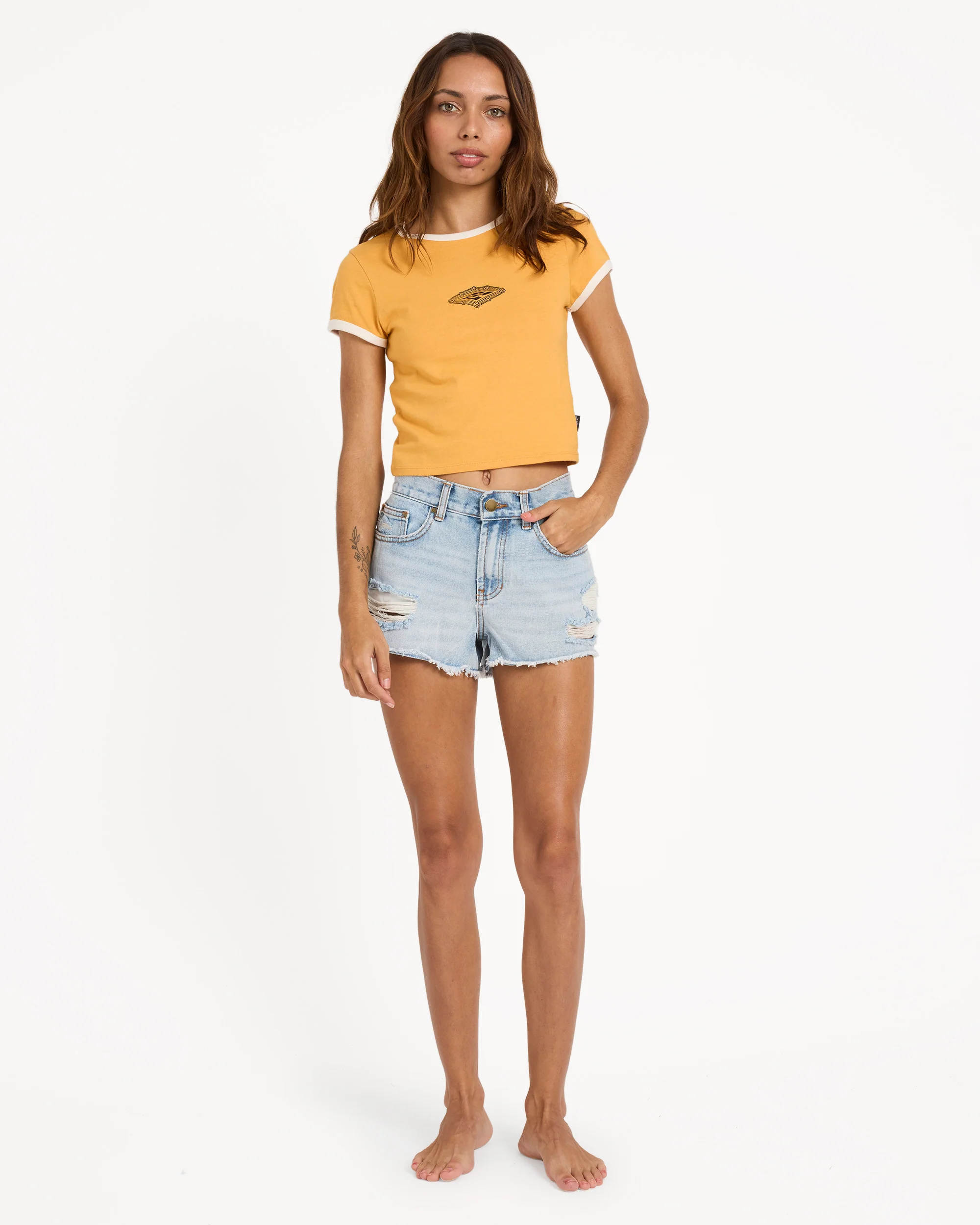 Womens Otis Diamond Crop T-Shirt - Image 6