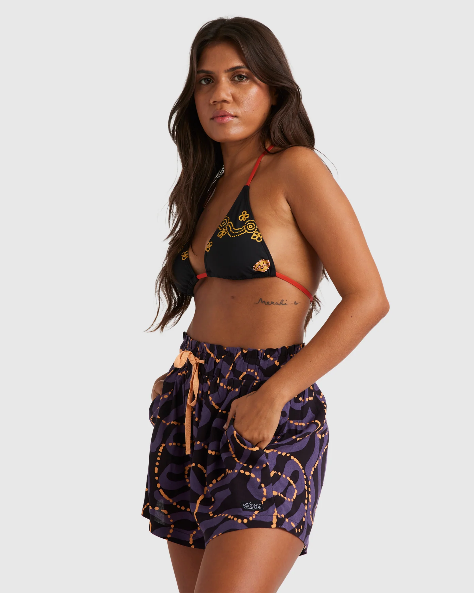 Womens Otis Mangrove Elastic Waist Shorts - Image 3