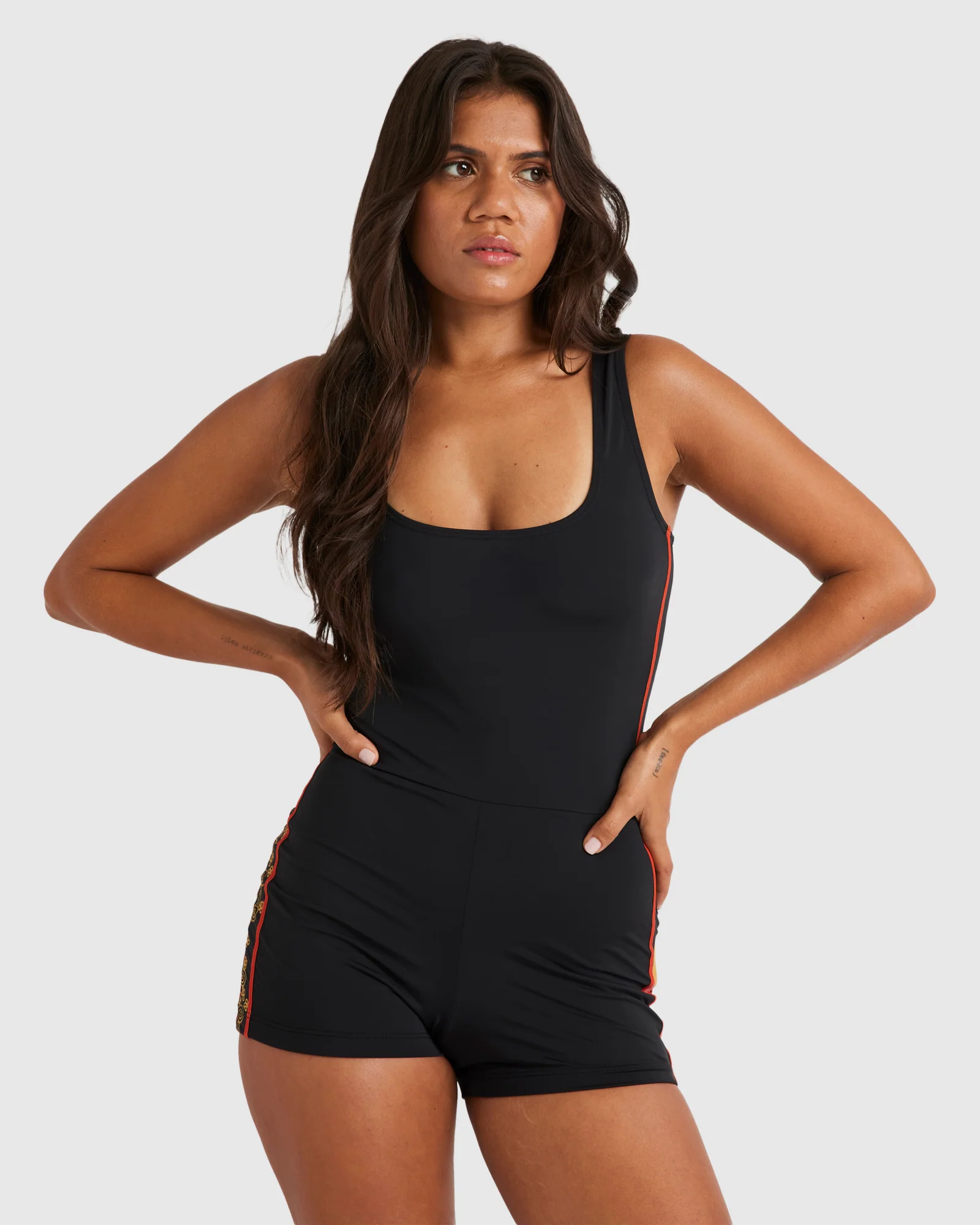Womens Otis Sand Dune Retro Surf Bodysuit One Piece Swimsuit - Image 2