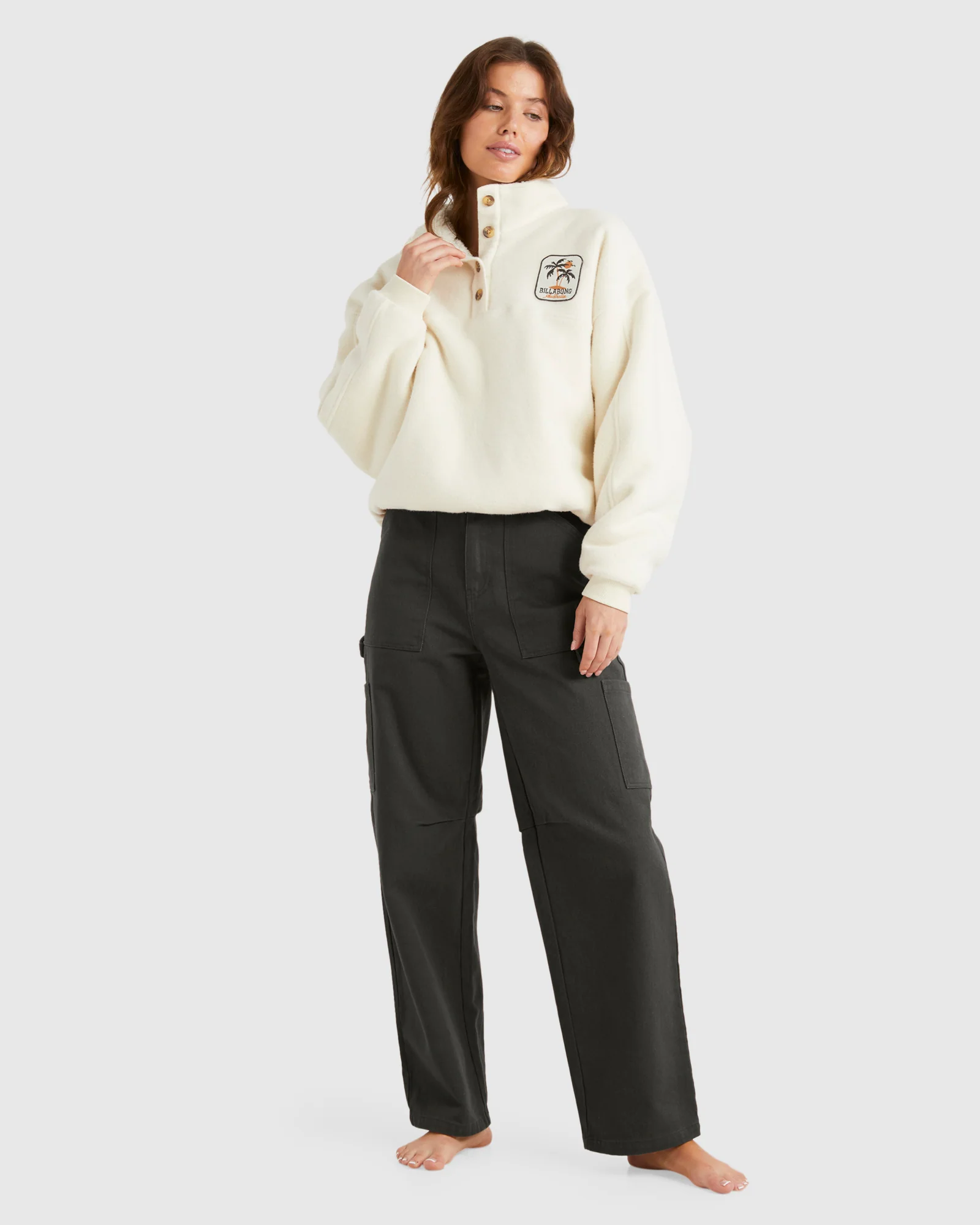 Womens Palmy Button Down Fleece - Image 5