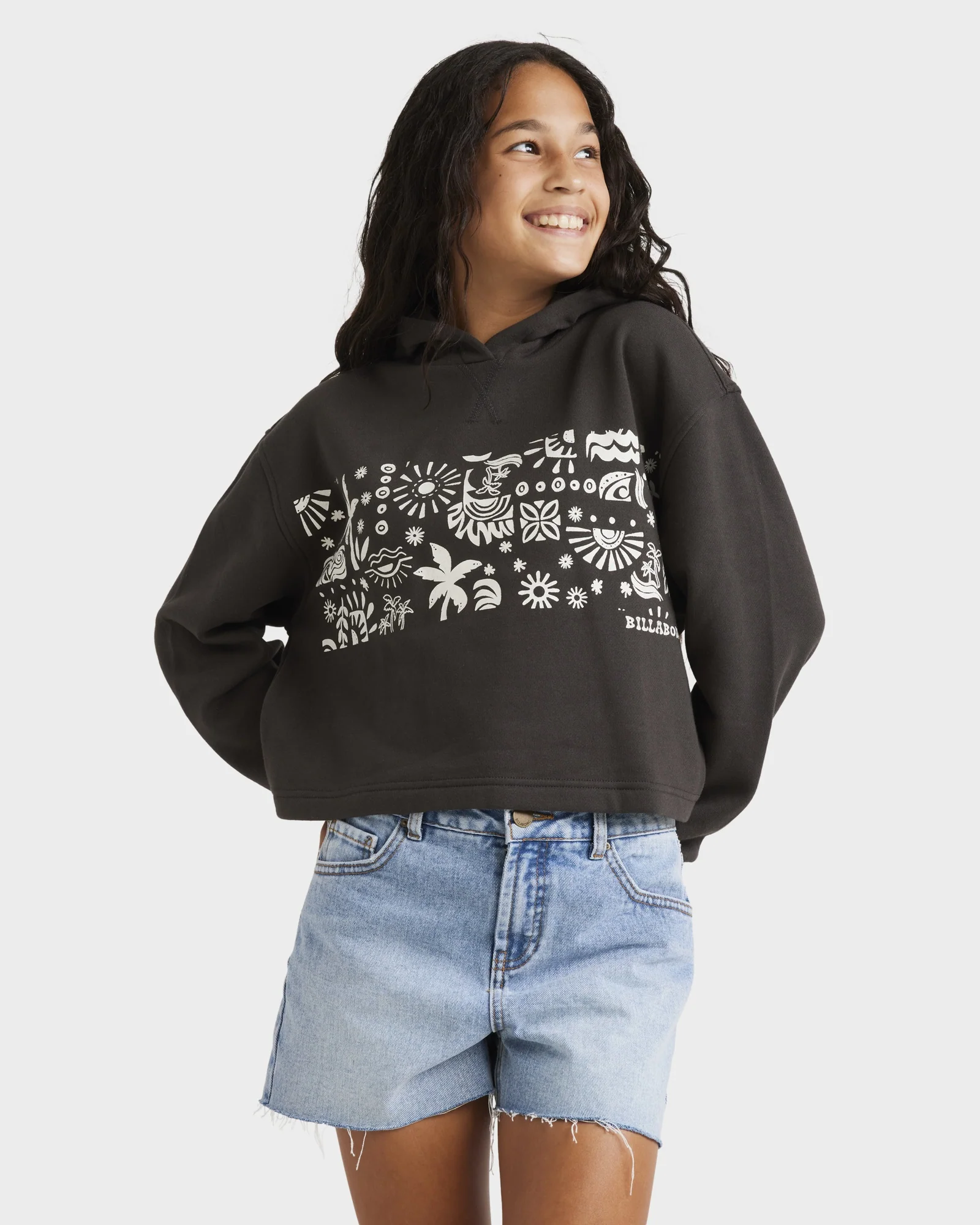 Girls 6-14 Paradise Stamp Pullover Hoodie - Image 2
