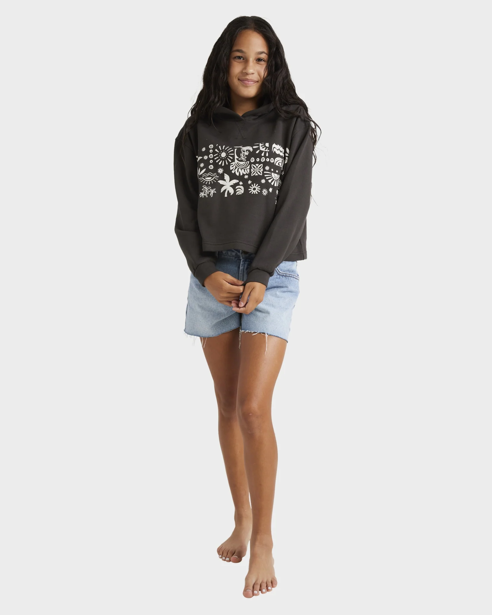 Girls 6-14 Paradise Stamp Pullover Hoodie - Image 6
