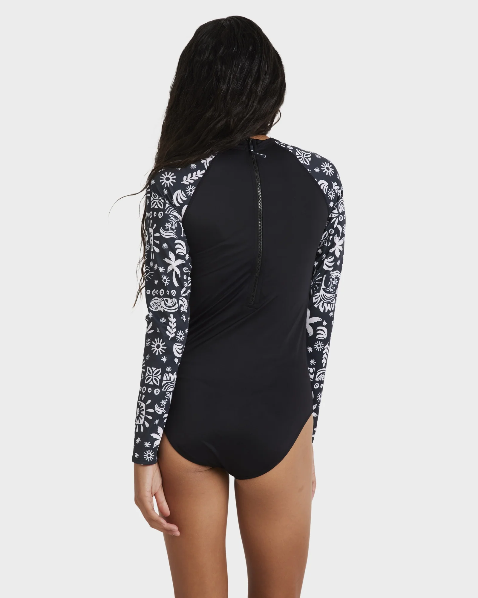 Girls 6-16 Paradise Stamp Long Sleeve Rash Vest - Image 3