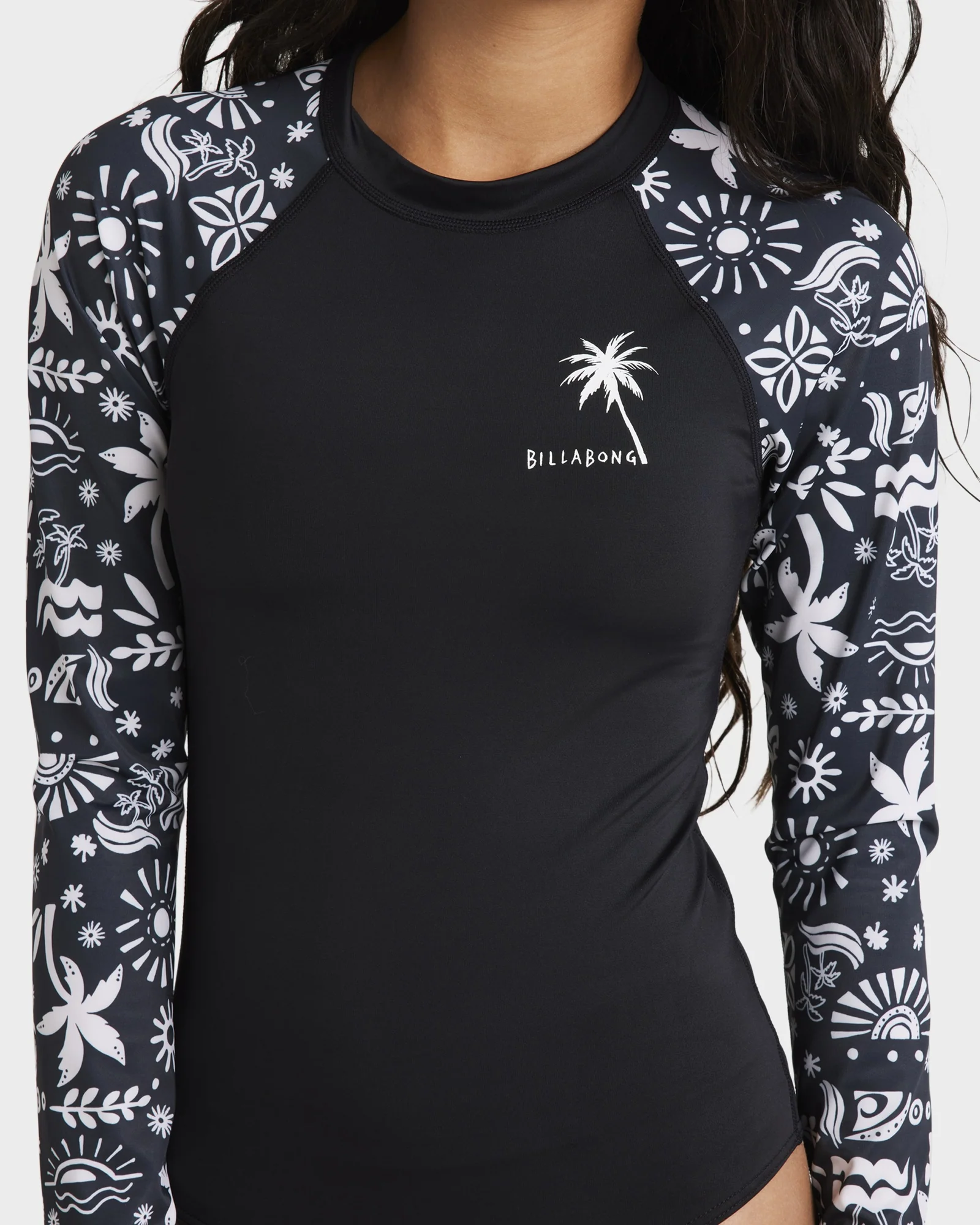 Girls 6-16 Paradise Stamp Long Sleeve Rash Vest - Image 4