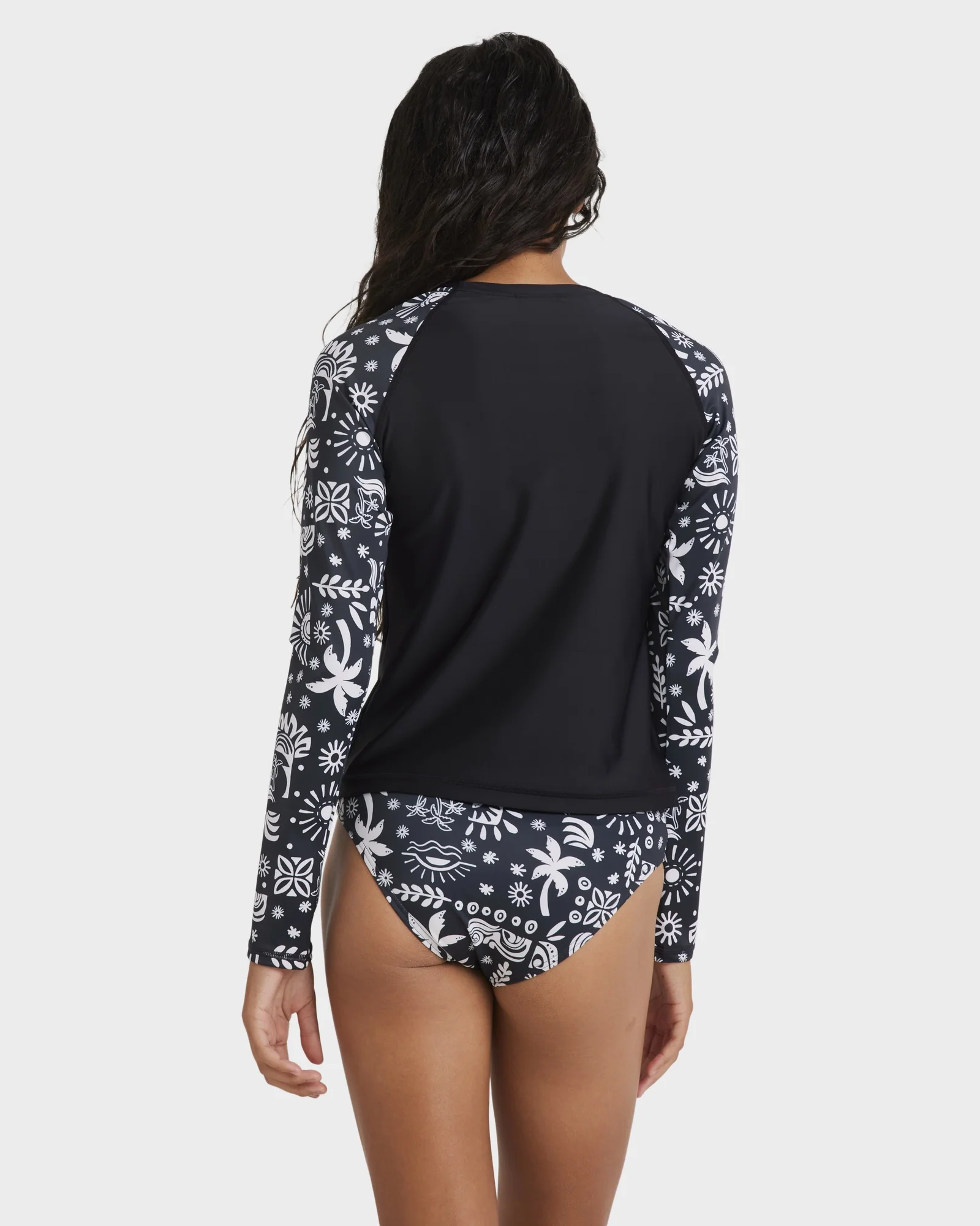 Girls 6-14 Paradise Stamp Long Sleeve Rash Vest - Image 3