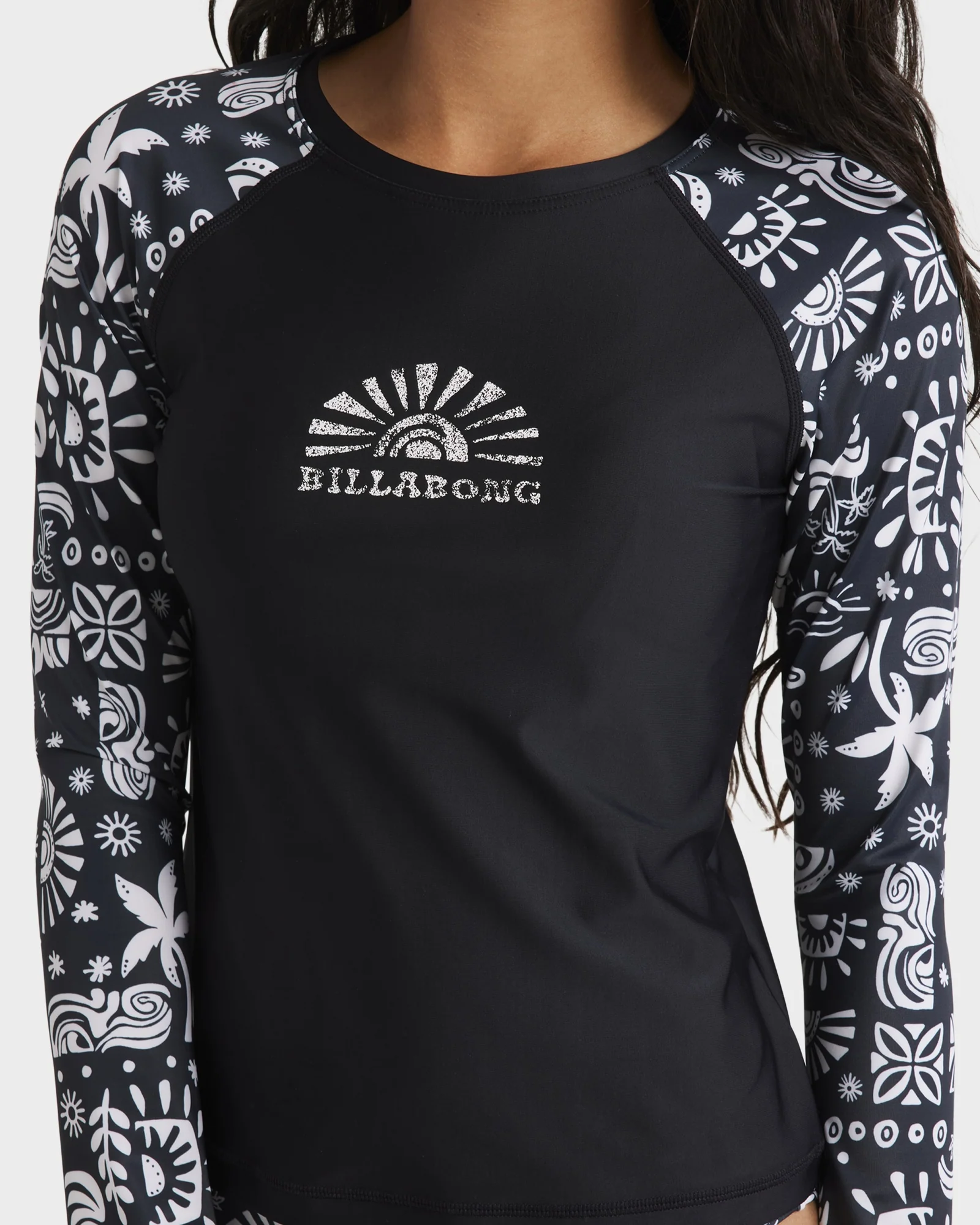 Girls 6-14 Paradise Stamp Long Sleeve Rash Vest - Image 4
