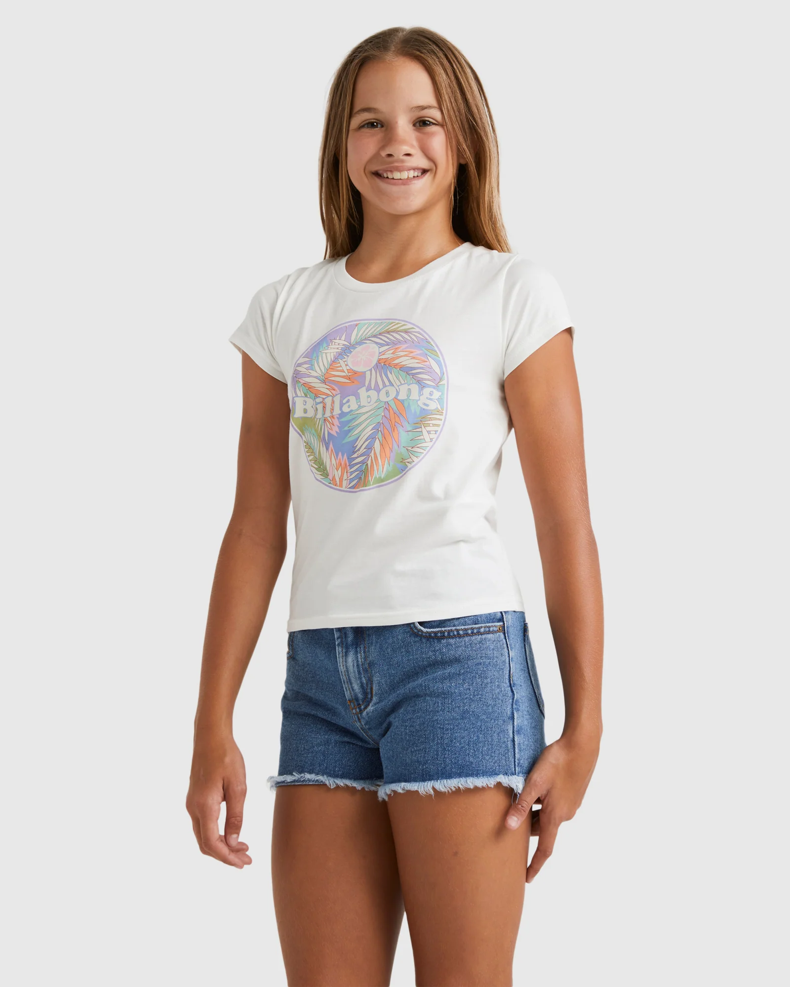 Girls 6-12 Pastel Palms Formula T-Shirt - Image 2