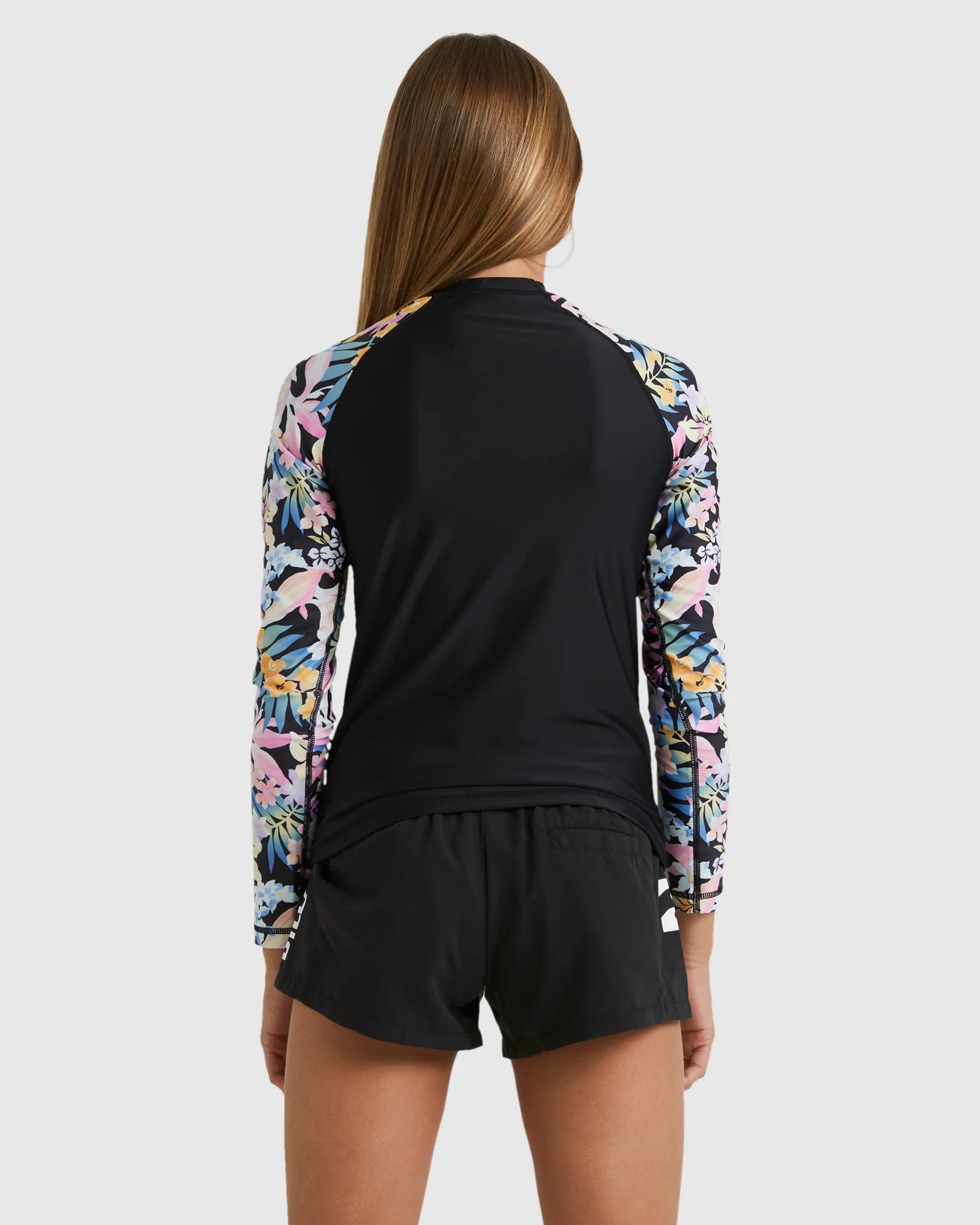 Girls 6-16 Peaceful Palms Long Sleeve Rash Vest - Image 3