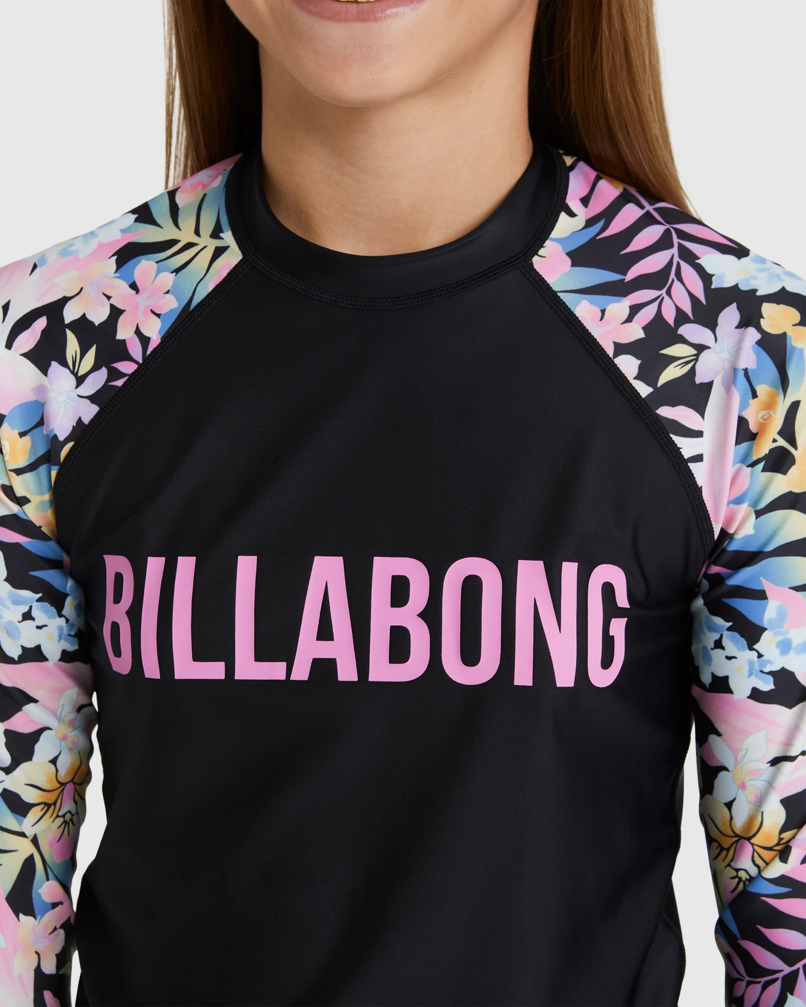 Girls 6-16 Peaceful Palms Long Sleeve Rash Vest - Image 4