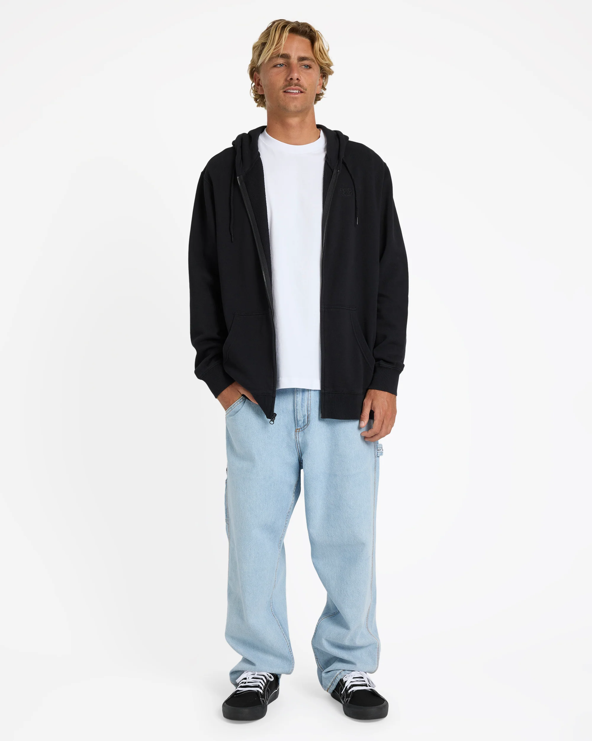 Mens Premium Wave Washed Zip Up Hoodie - Image 5
