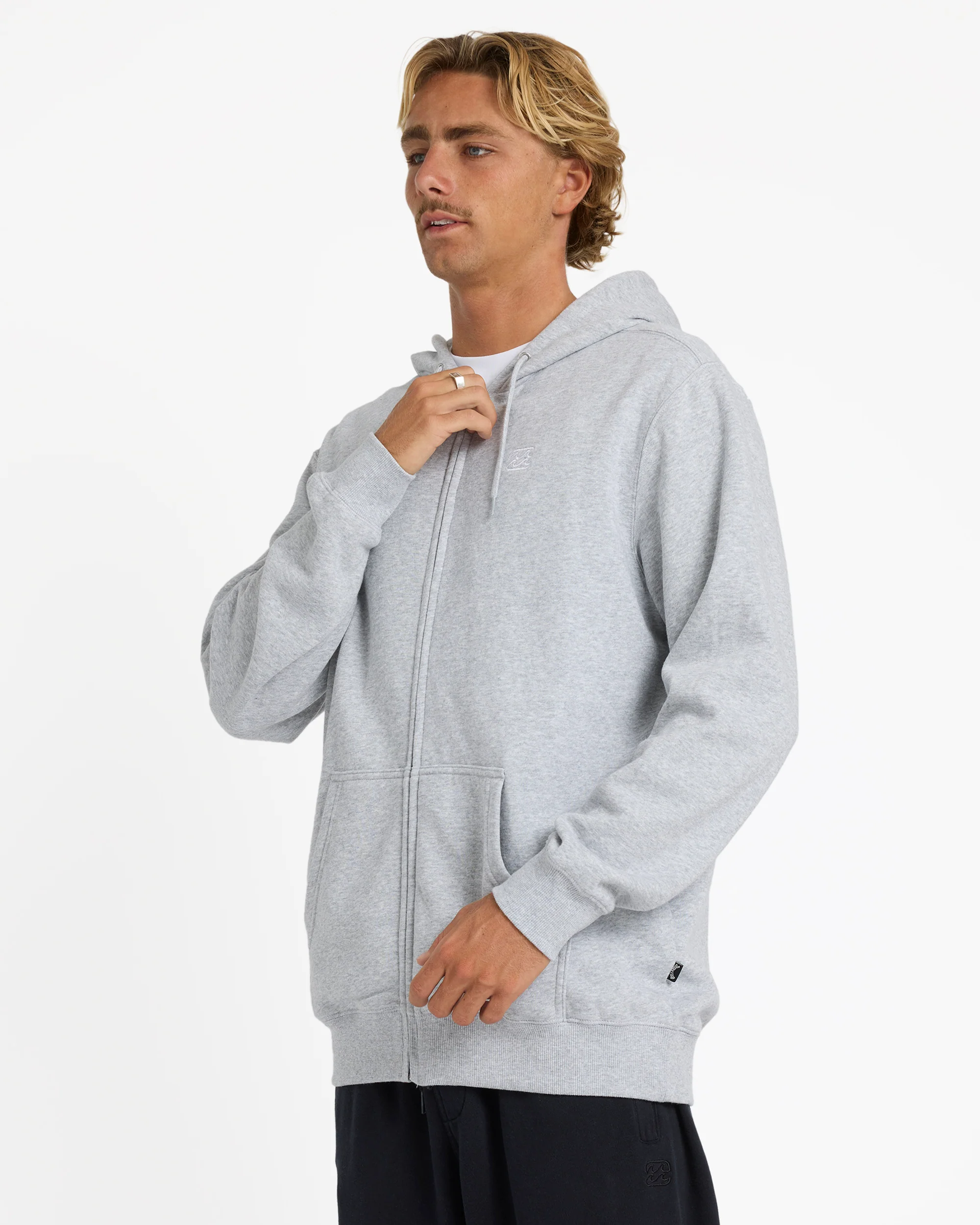 Mens Premium Wave Washed Zip Up Hoodie - Image 2