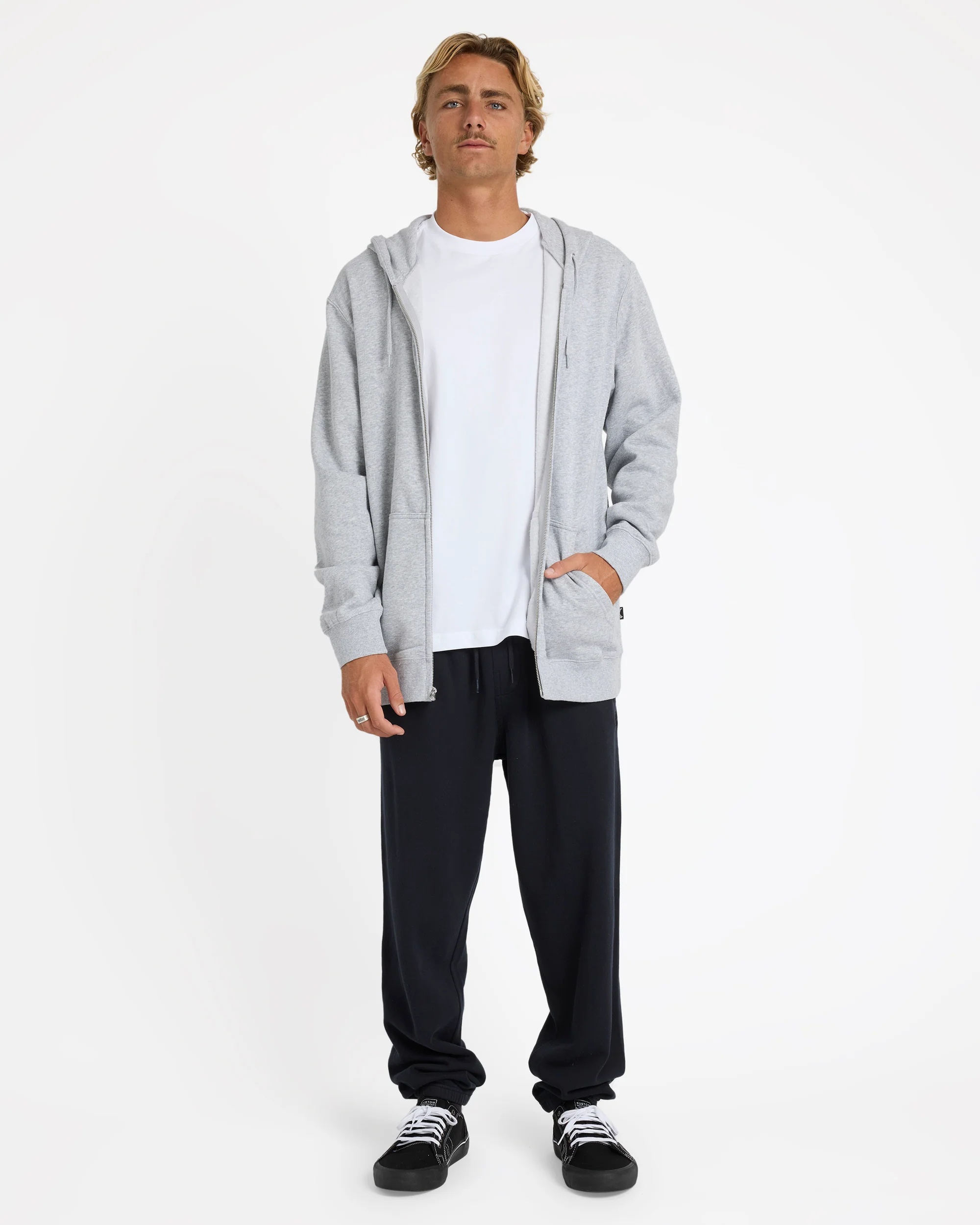 Mens Premium Wave Washed Zip Up Hoodie - Image 5