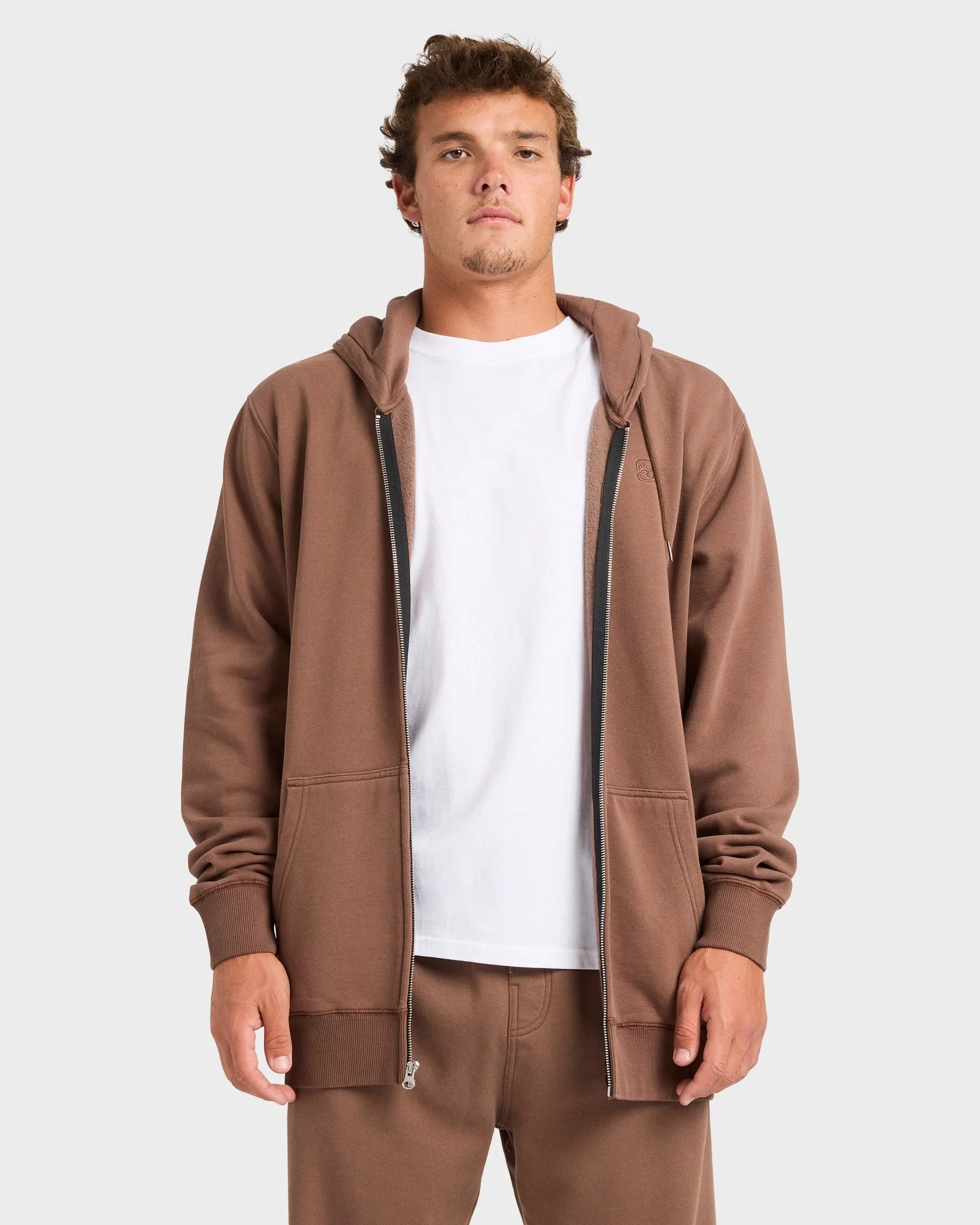 Mens Premium Wave Wash Zip Up Hoodie