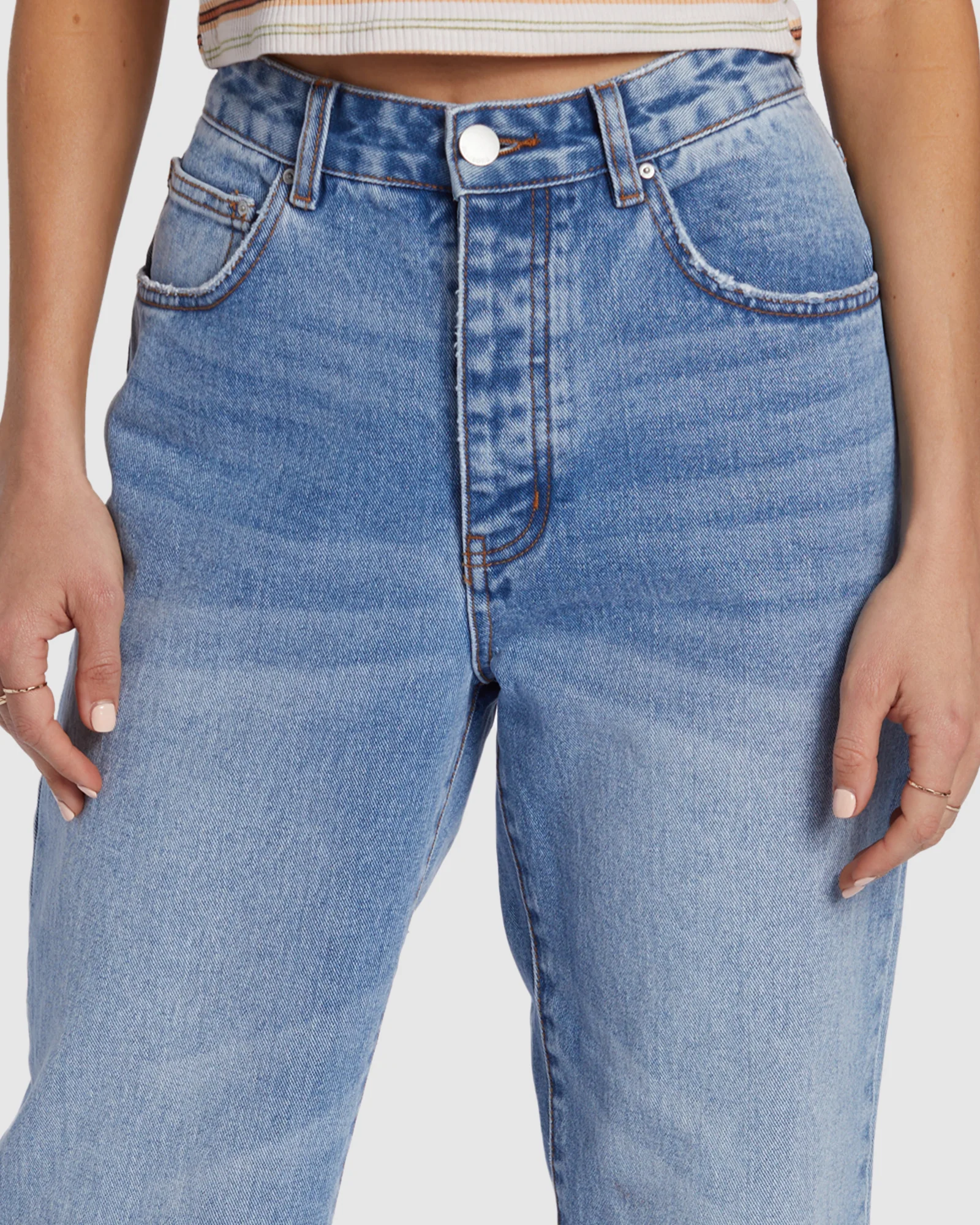 Womens Rachel Low Waist Denim Pants - Image 4