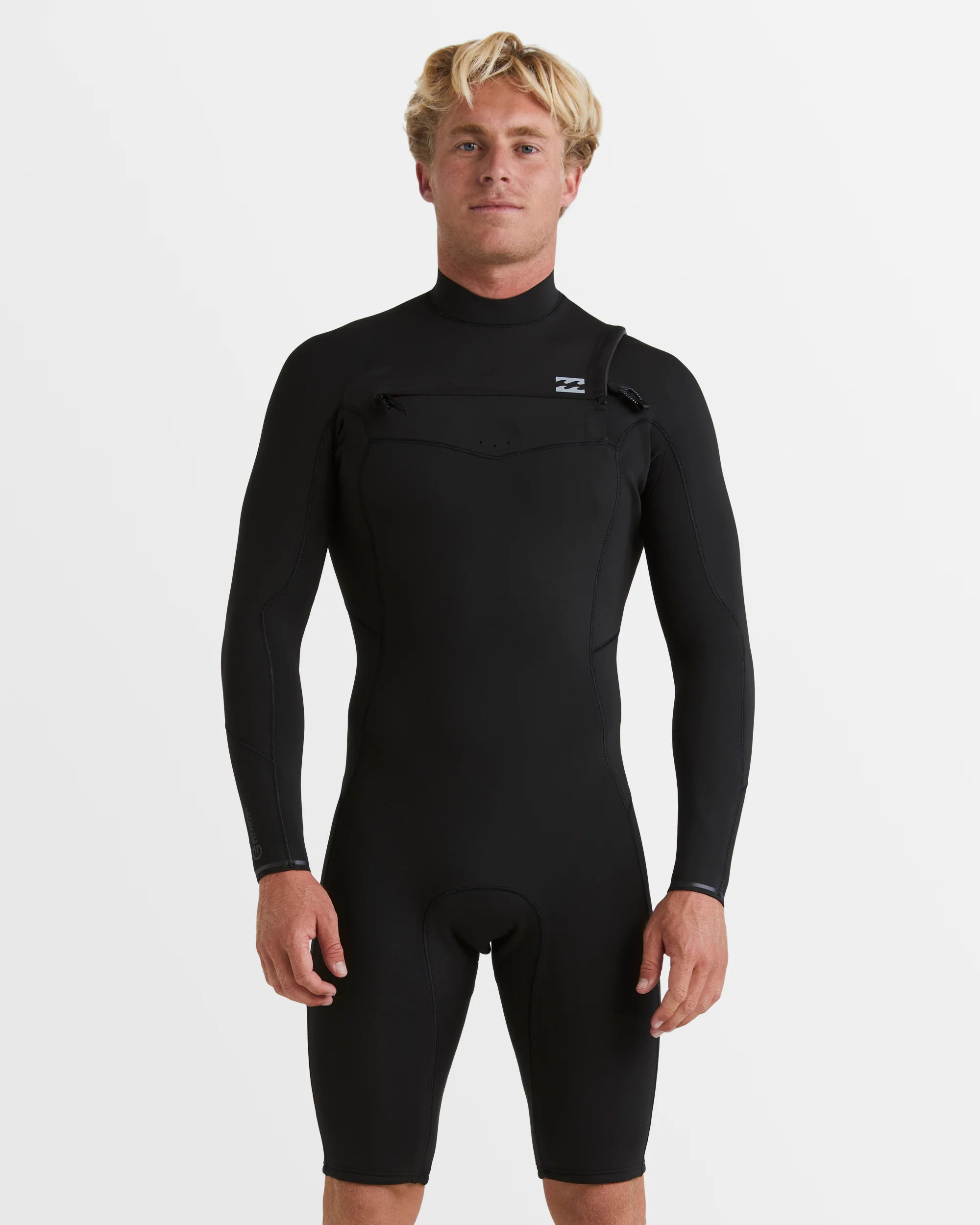 Mens Revolution Natural Chest Zip Long Sleeve Springsuit
