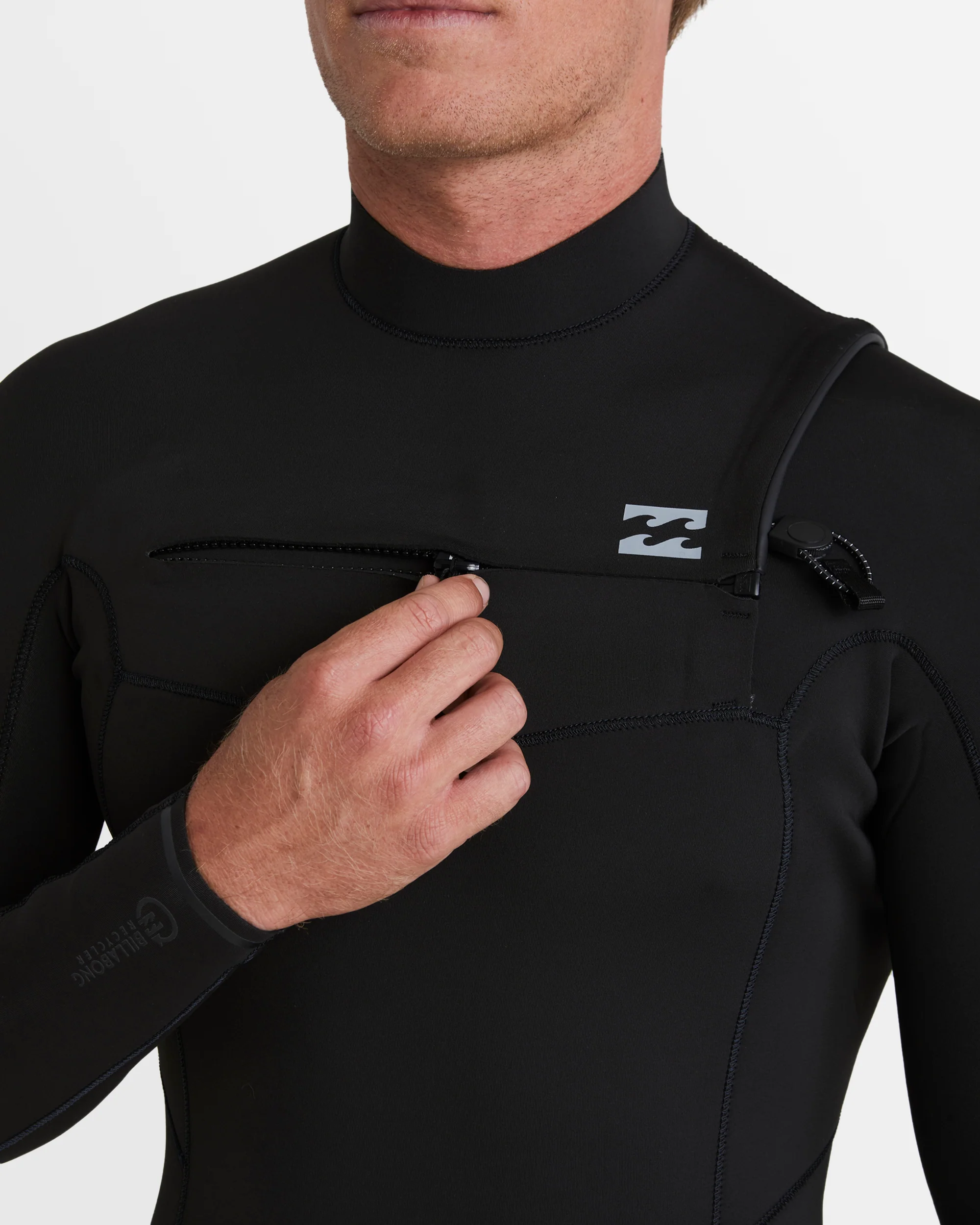 Mens Revolution Natural Chest Zip Long Sleeve Springsuit - Image 7