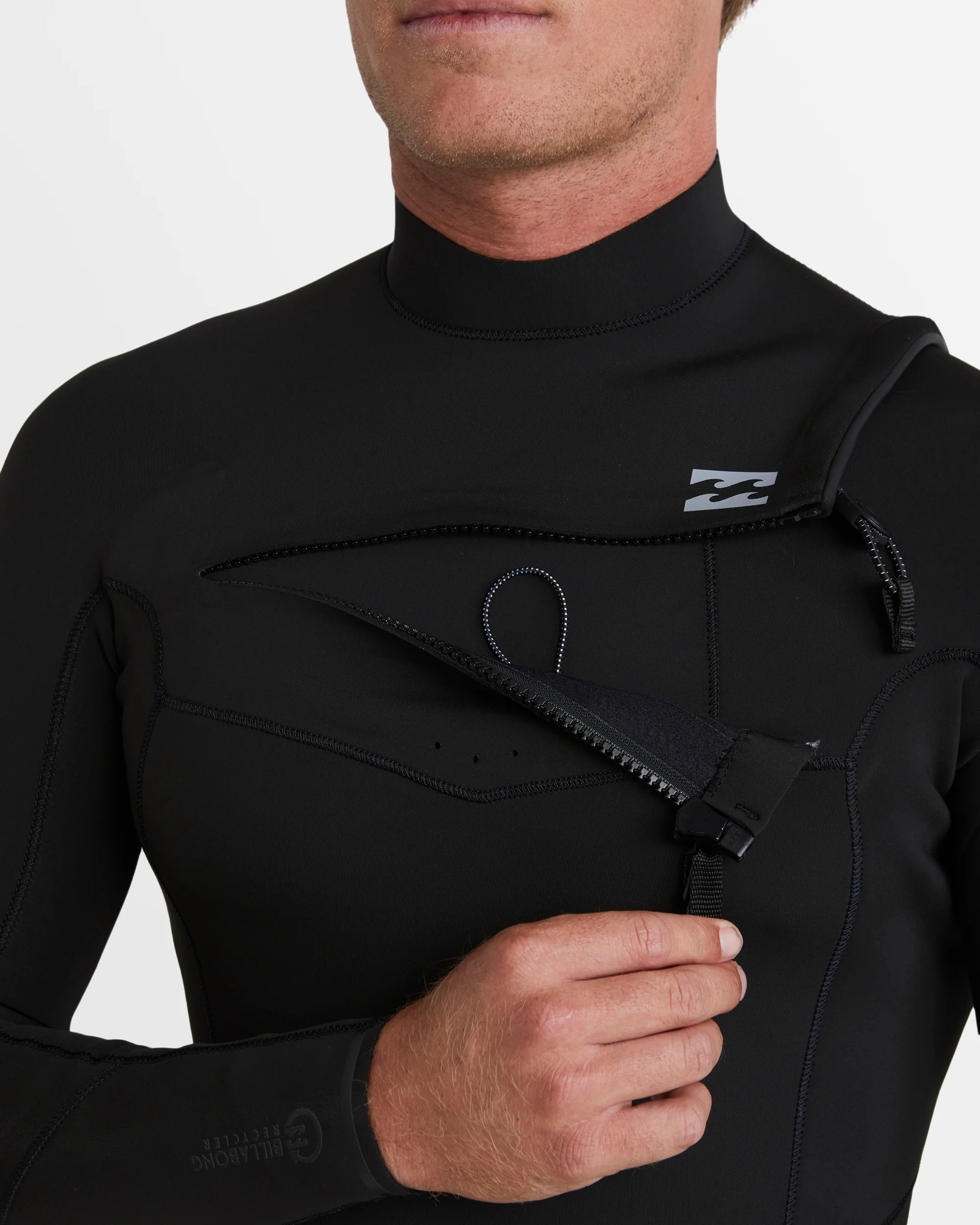 Mens Revolution Natural Chest Zip Long Sleeve Springsuit - Image 8