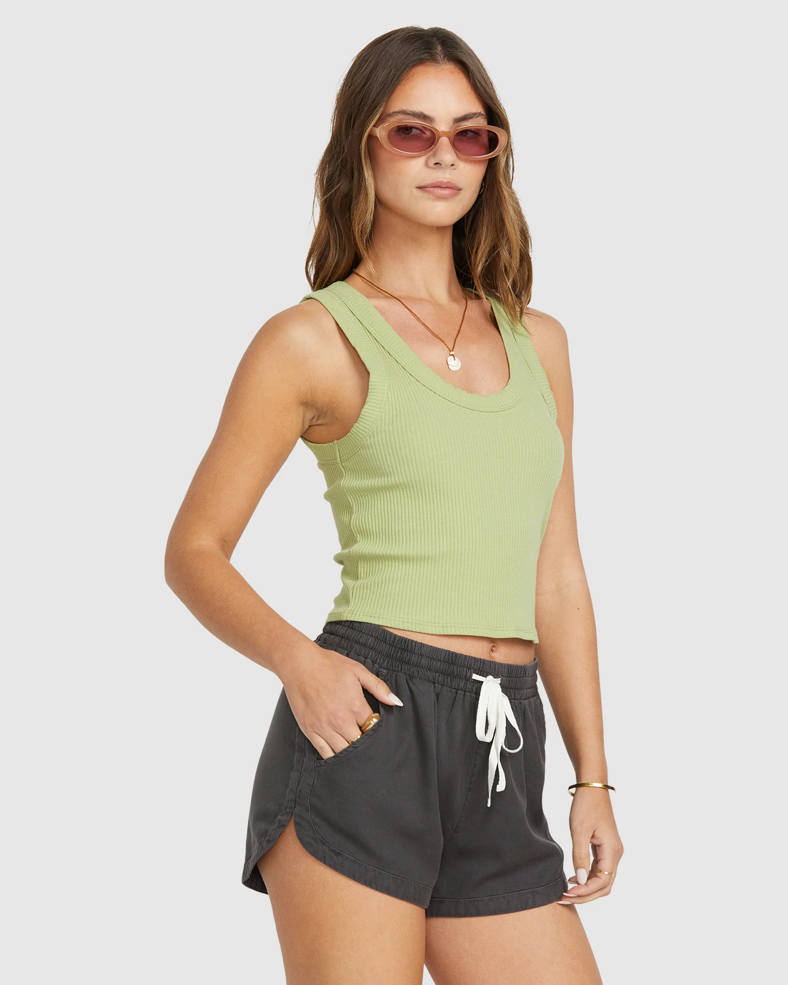 Womens Road Trippin Elastic Waist Shorts - Image 2