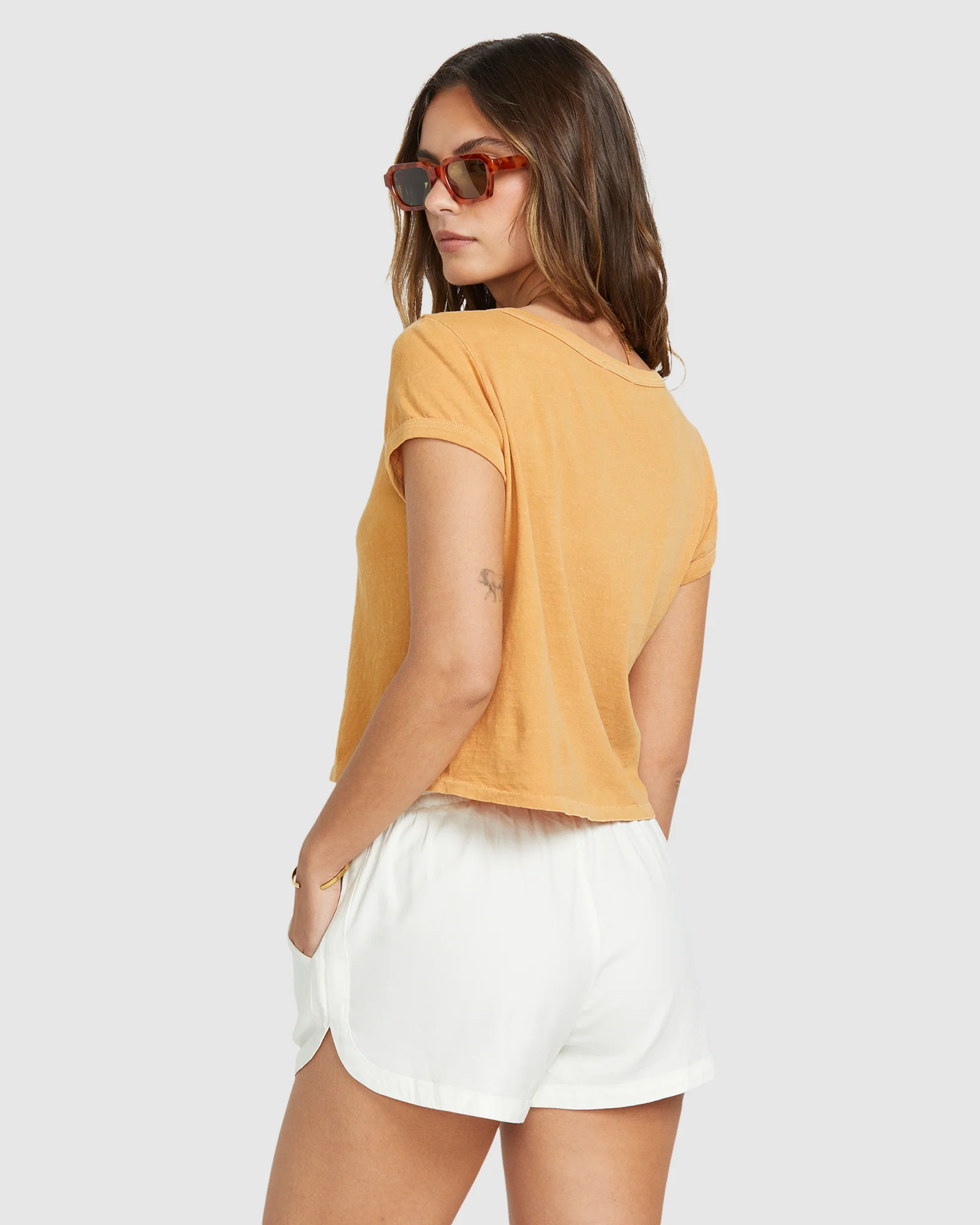 Womens Road Trippin Elastic Waist Shorts - Image 3