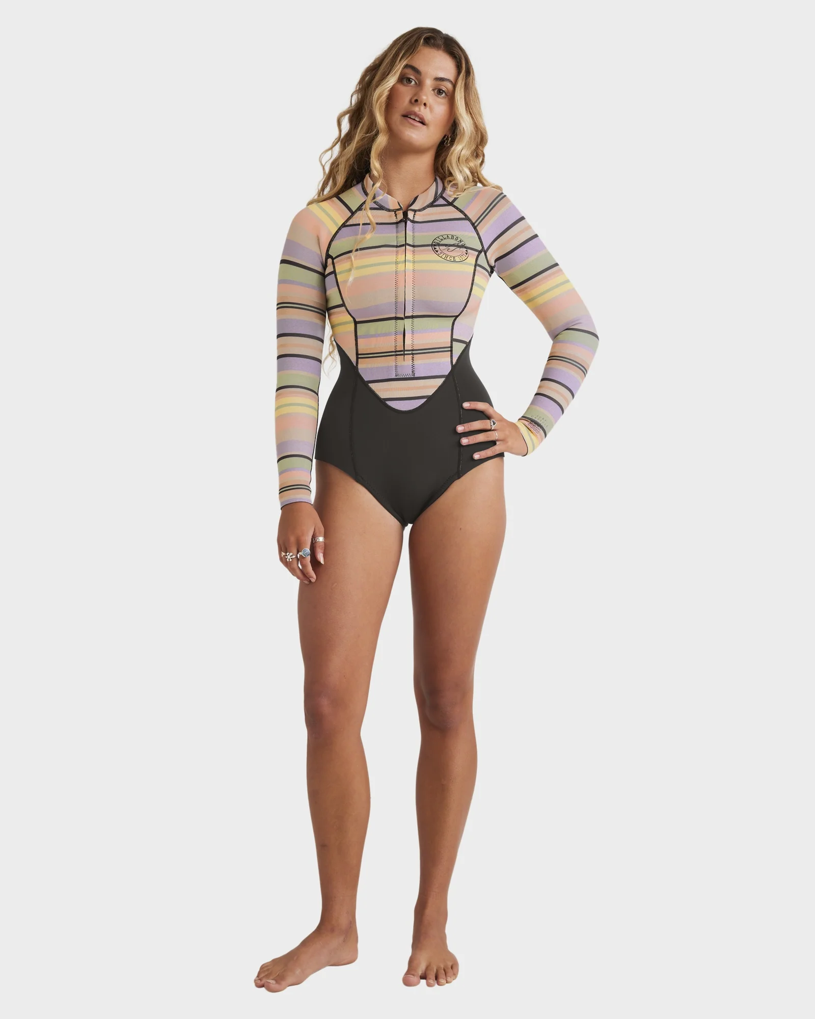Womens Salty Dayz Natural Long Sleeve Springsuit - Image 10