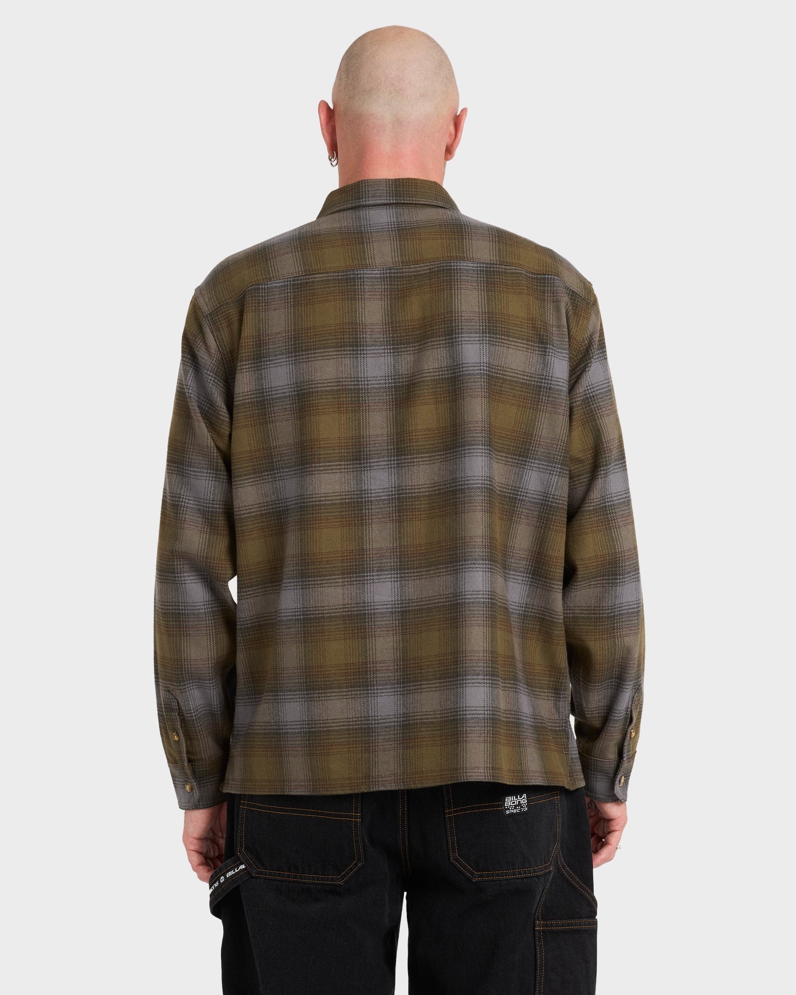 Mens Script Long Sleeve Flannel Shirt - Image 2