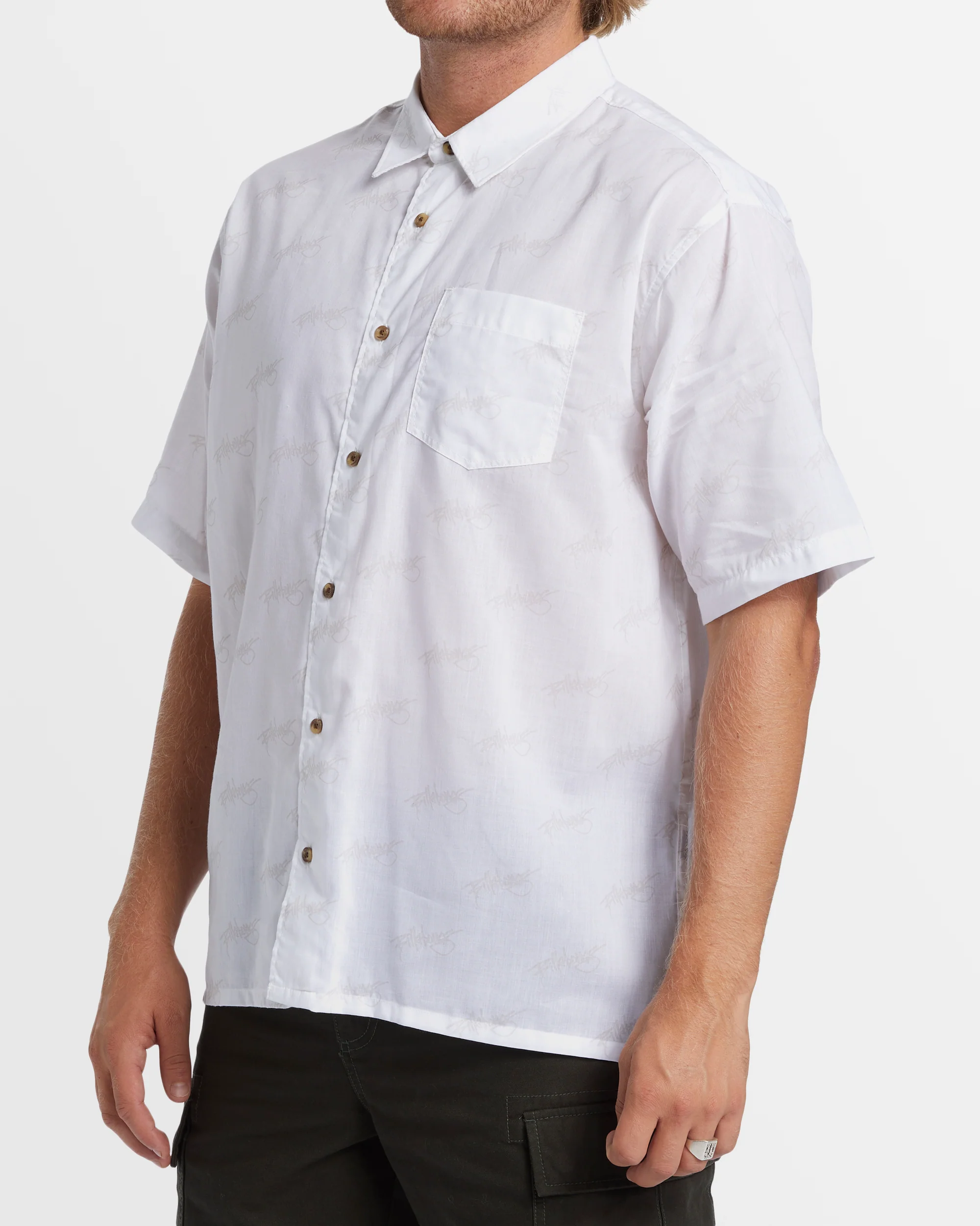 Mens Script Print Shirt - Image 2