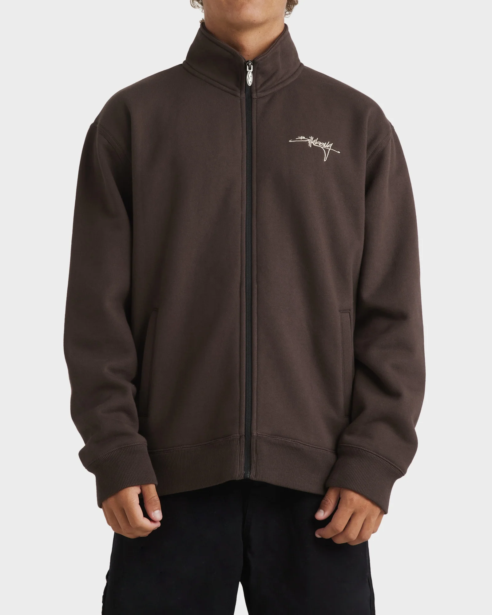 Mens Script Zip Up Hoodie - Image 2
