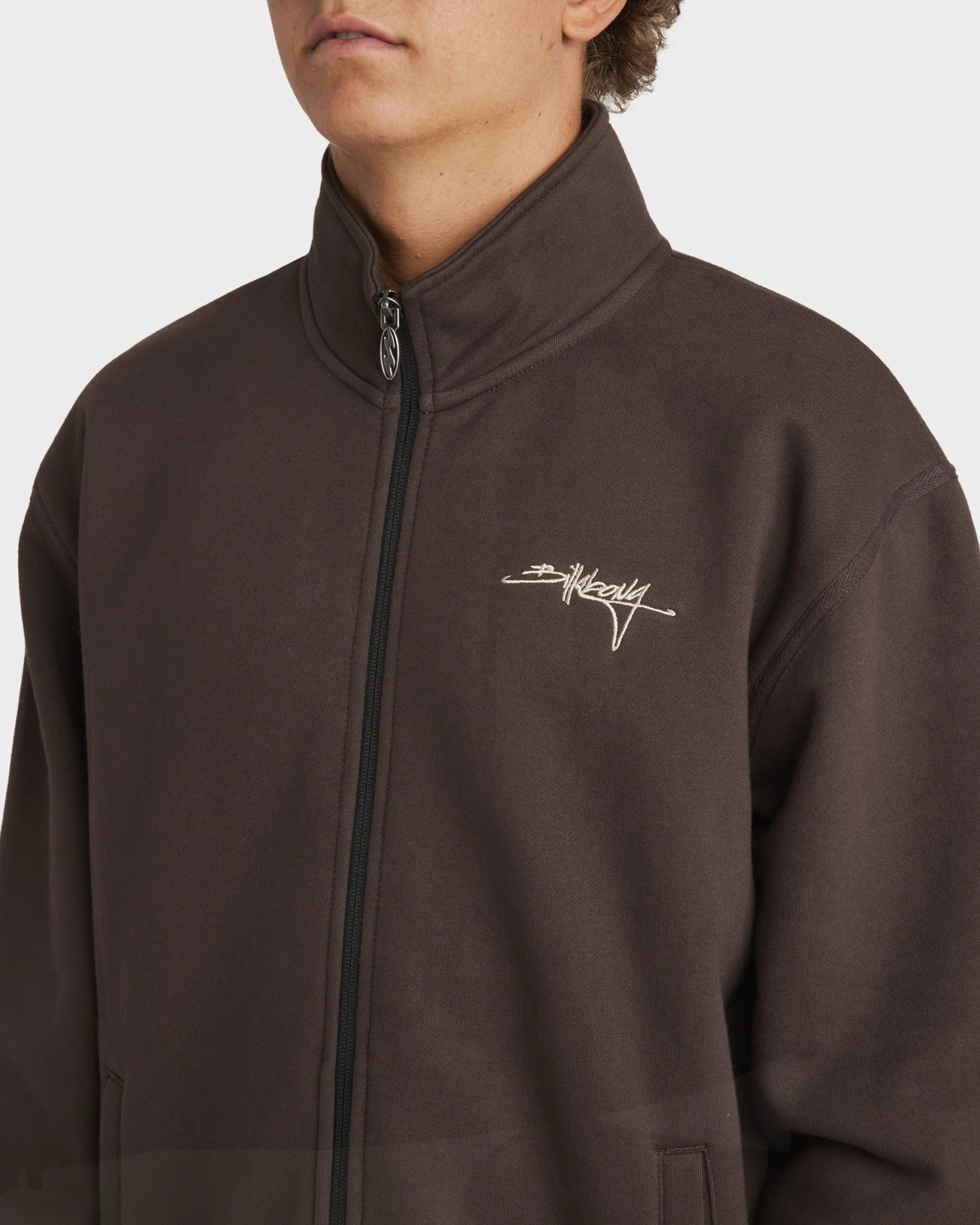 Mens Script Zip Up Hoodie - Image 5