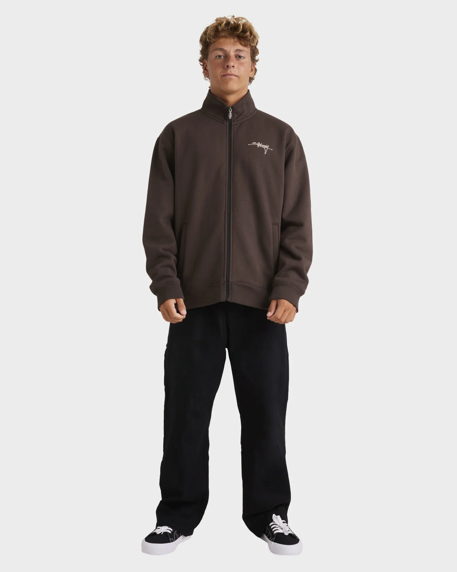 Mens Script Zip Up Hoodie - Image 6