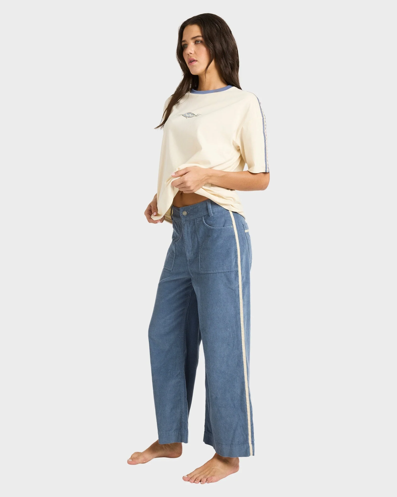 Womens Sea Tone Corduroy Pants - Image 4