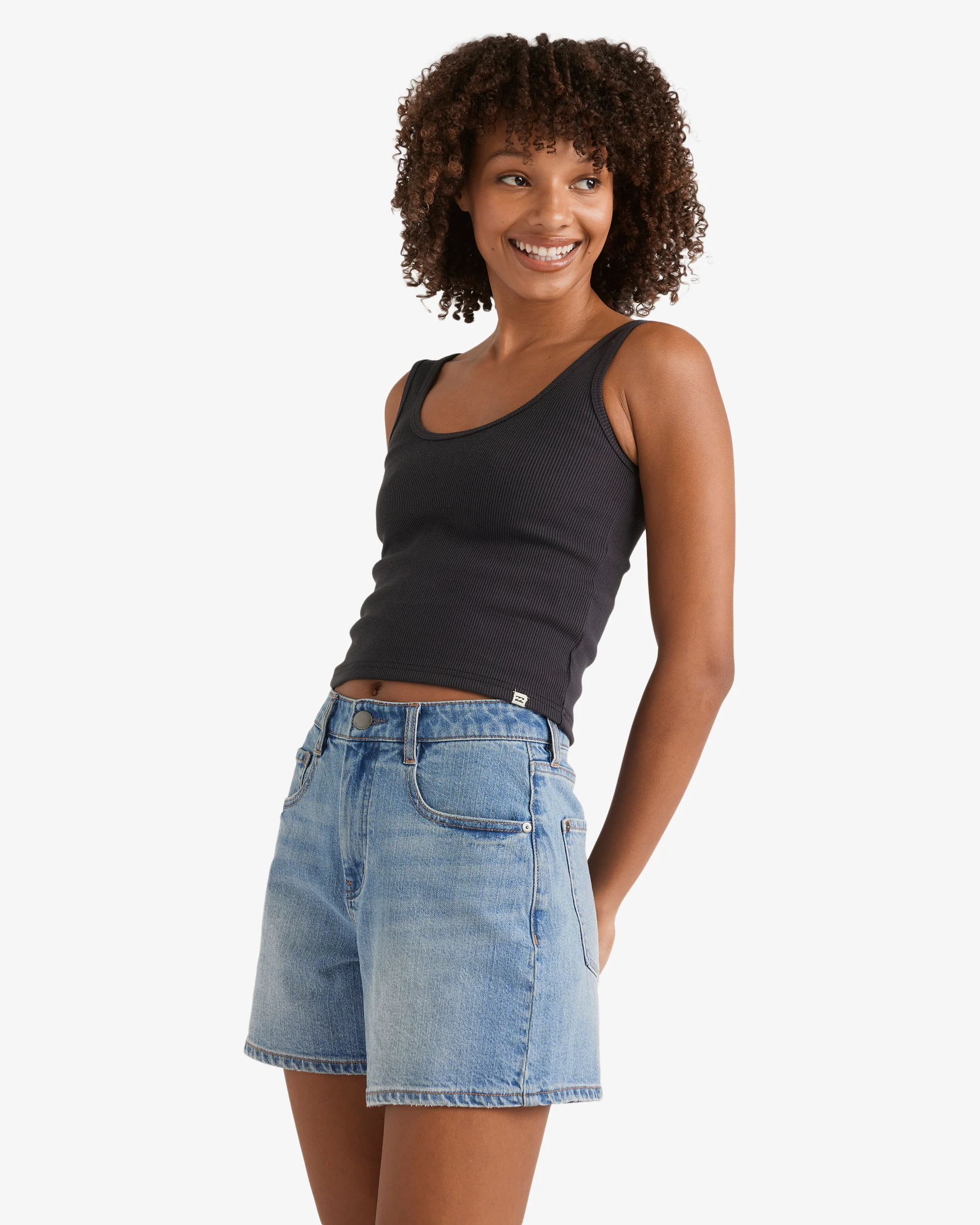 Womens Shifter Denim Shorts - Image 4