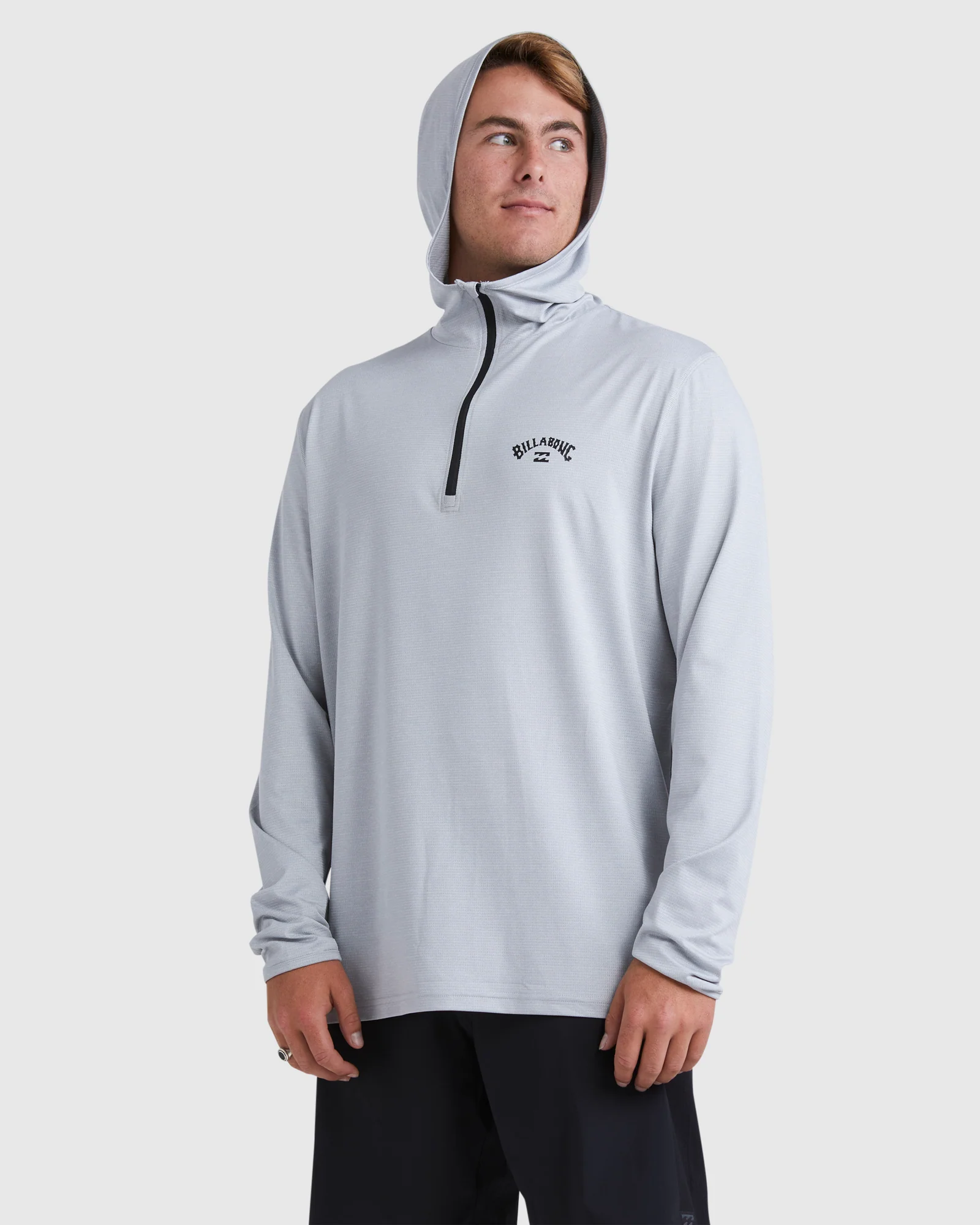 Mens Shoreline 1/4 Zip Hood Long Sleeve Rash Vest - Image 2